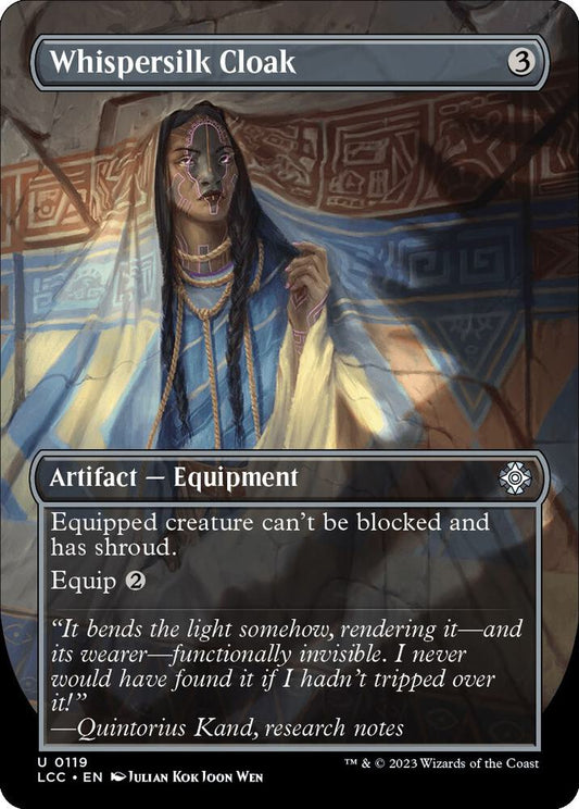 Whispersilk Cloak 119/370 (Commander: The Lost Caverns of Ixalan)  - Borderless Foil