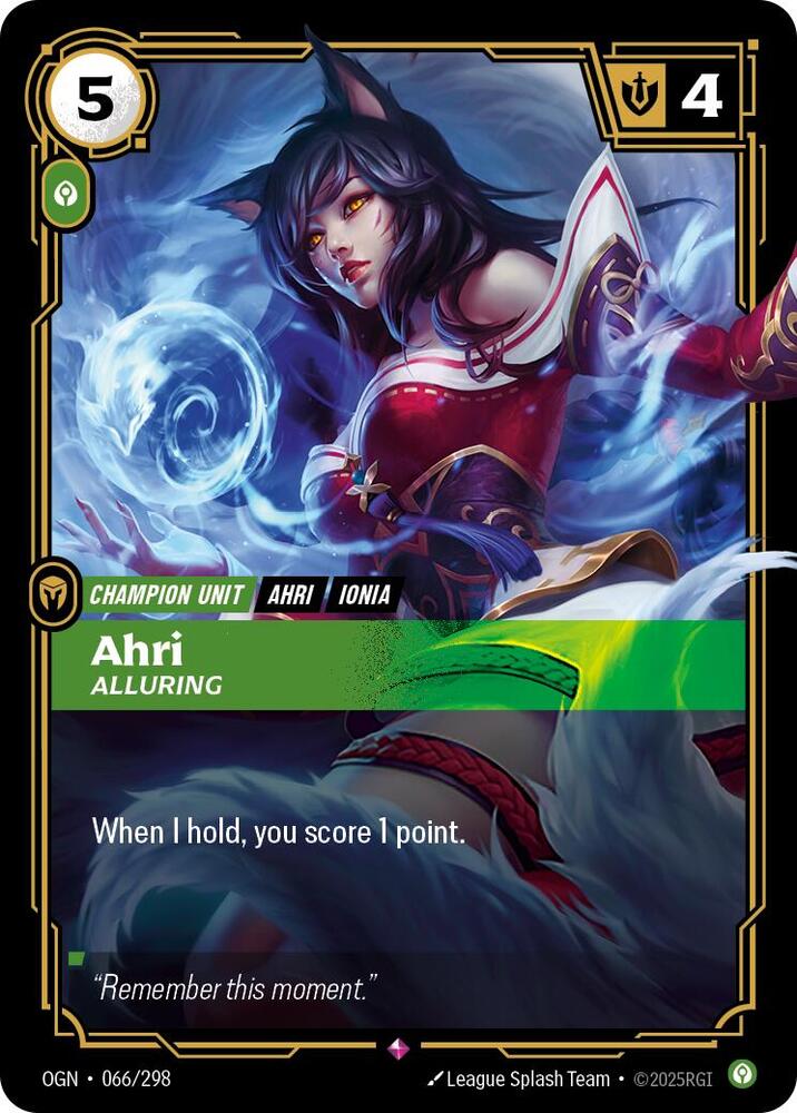 Ahri - Alluring 066/298 (Origins)  - Foil