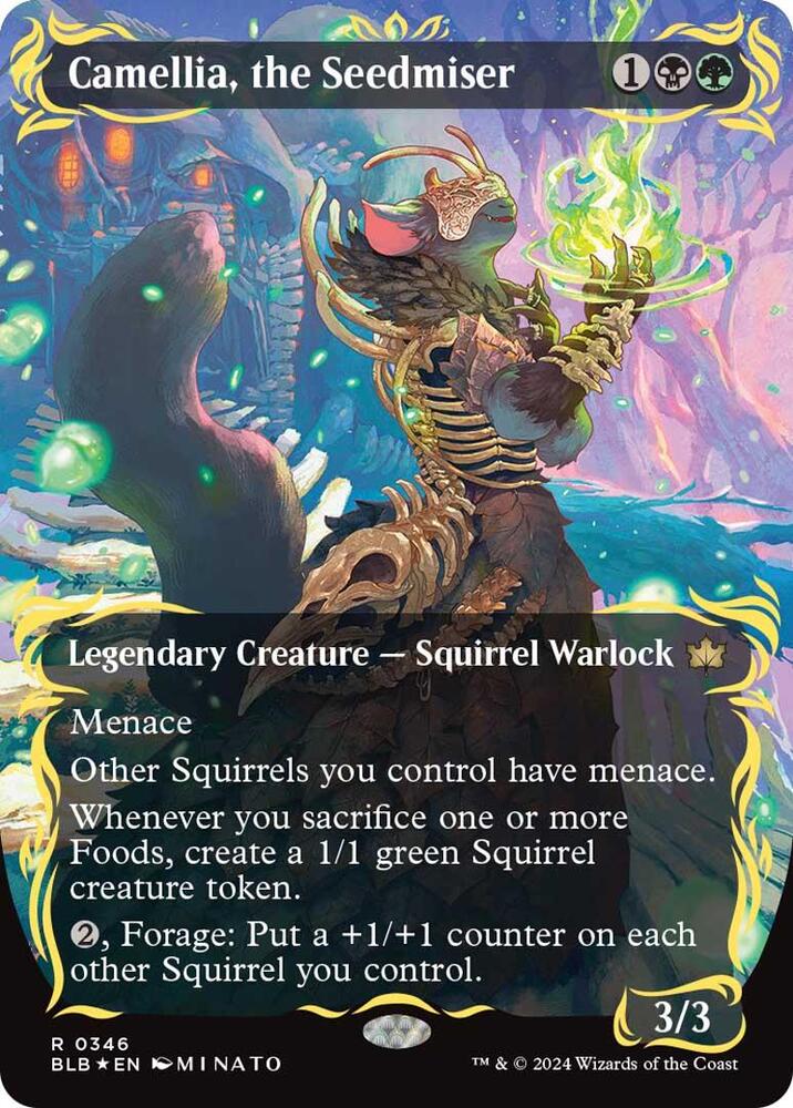 Camellia, the Seedmiser 346 (Bloomburrow)  - Borderless Raised Foil
