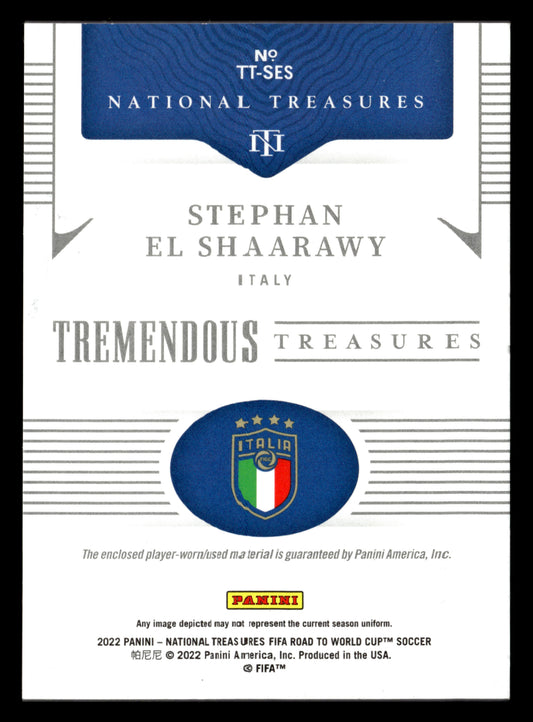 22 Panini National Treasures FIFA RtWC #TT-SES Stephan El Shaarawy Sapphire #/49
