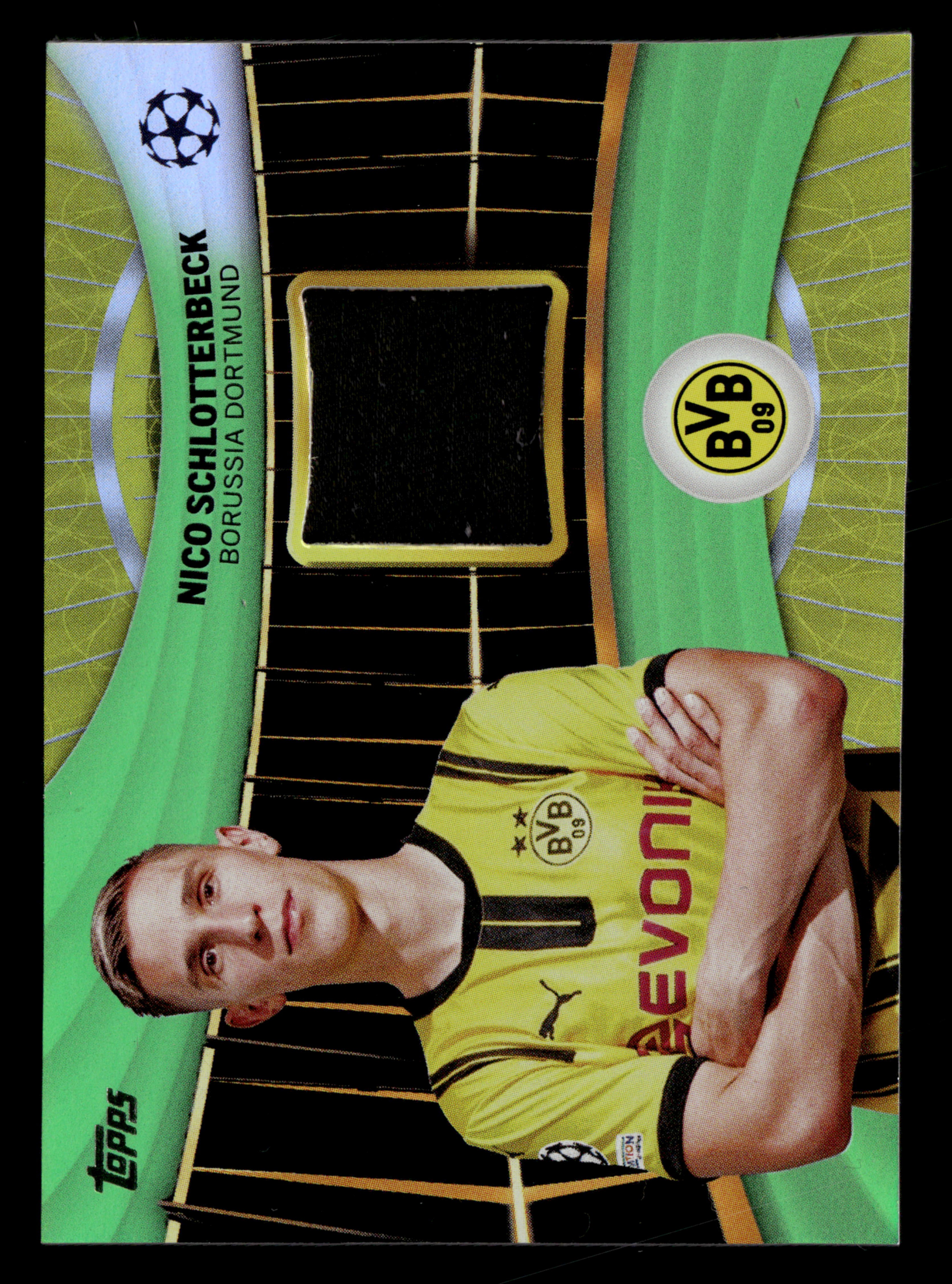 2024-25 Topps UCC #SR-NS Nico Schlotterbeck Superstar Relics Neon Green #/199