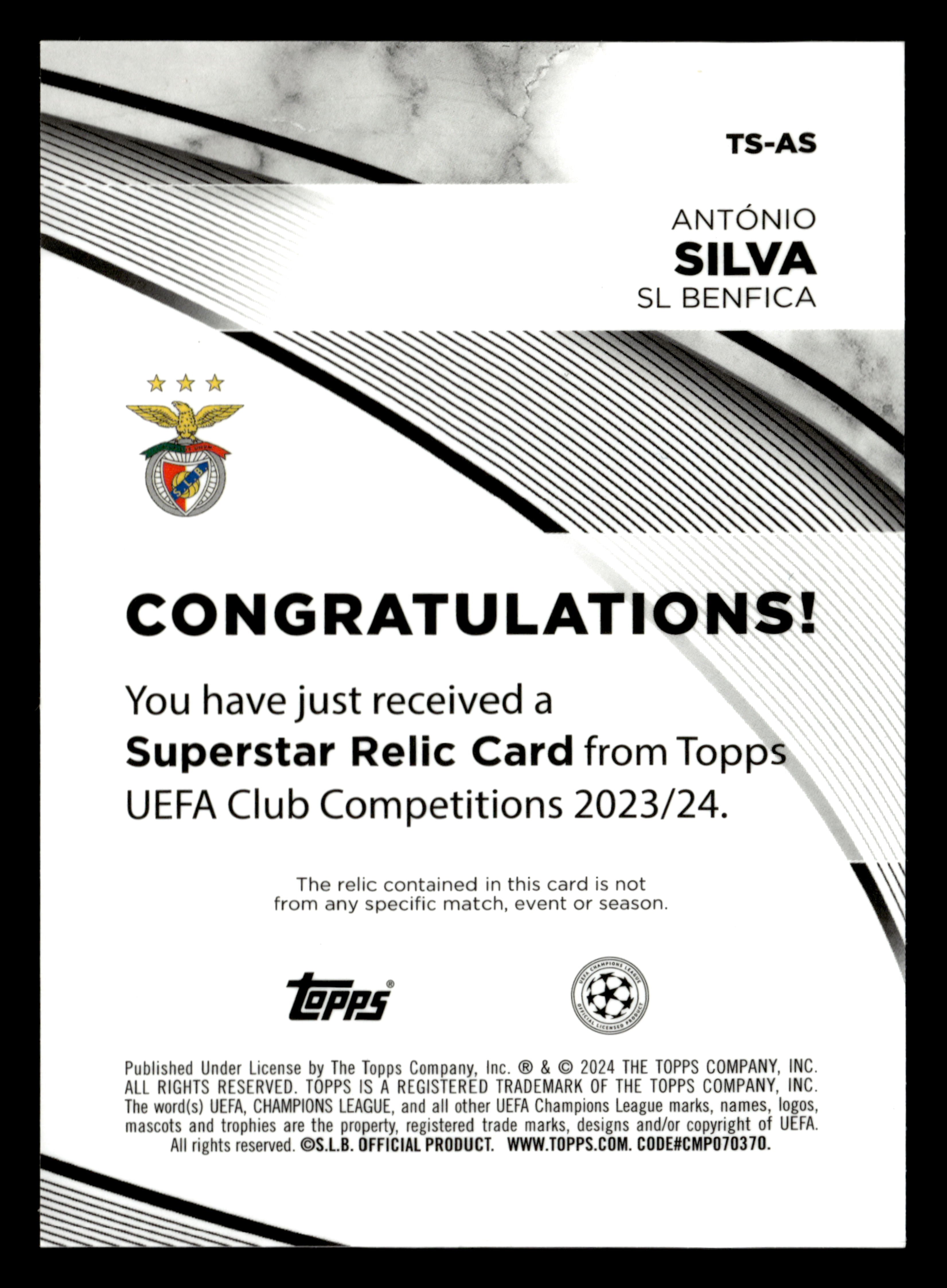 2023-24 Topps UCC #TS-AS António Silva Topps Superstar Relics