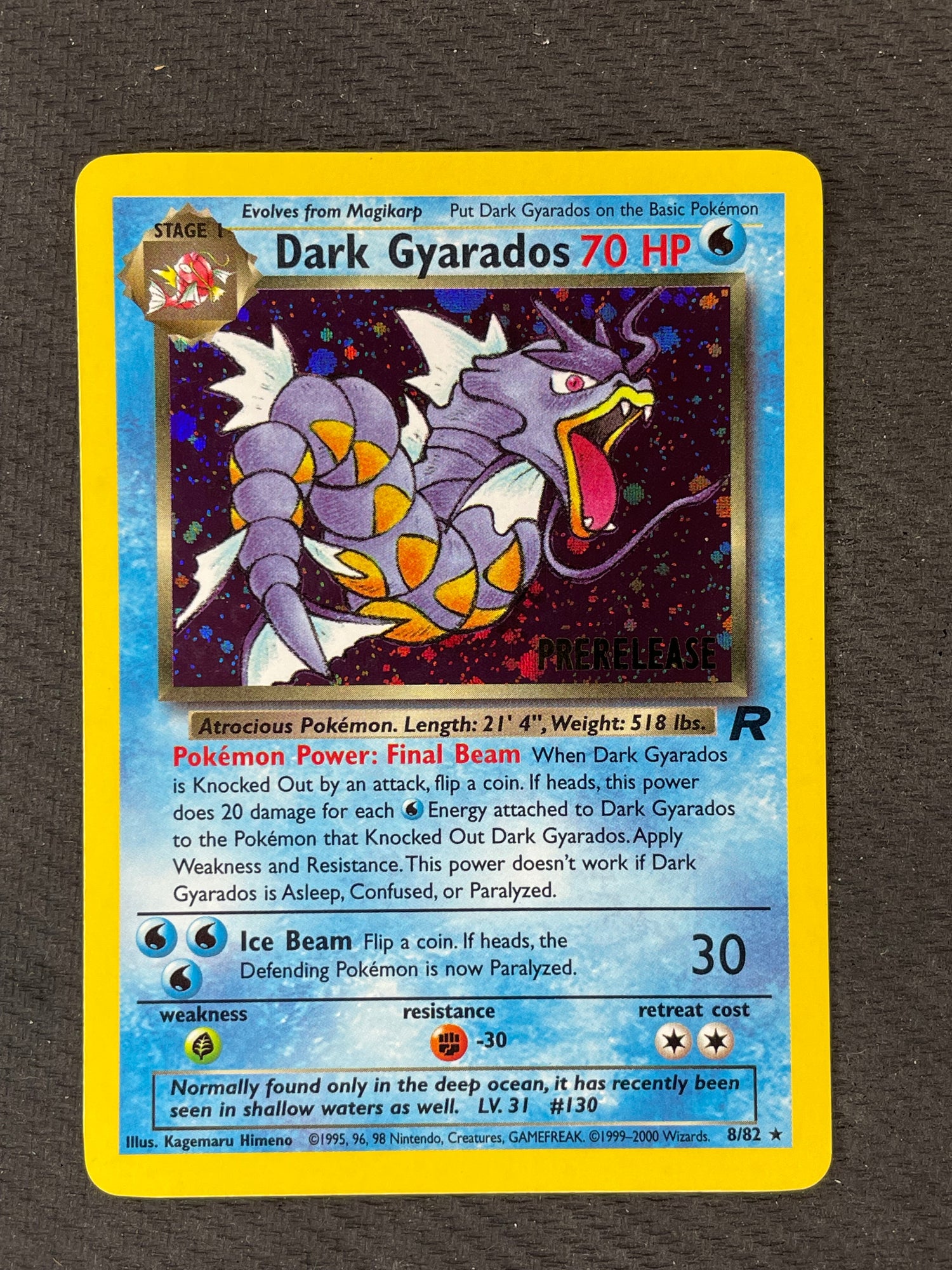 2000 Pokemon Rocket 8/82 Dark Gyarados Holo Pre Release Stamped – Mint ...