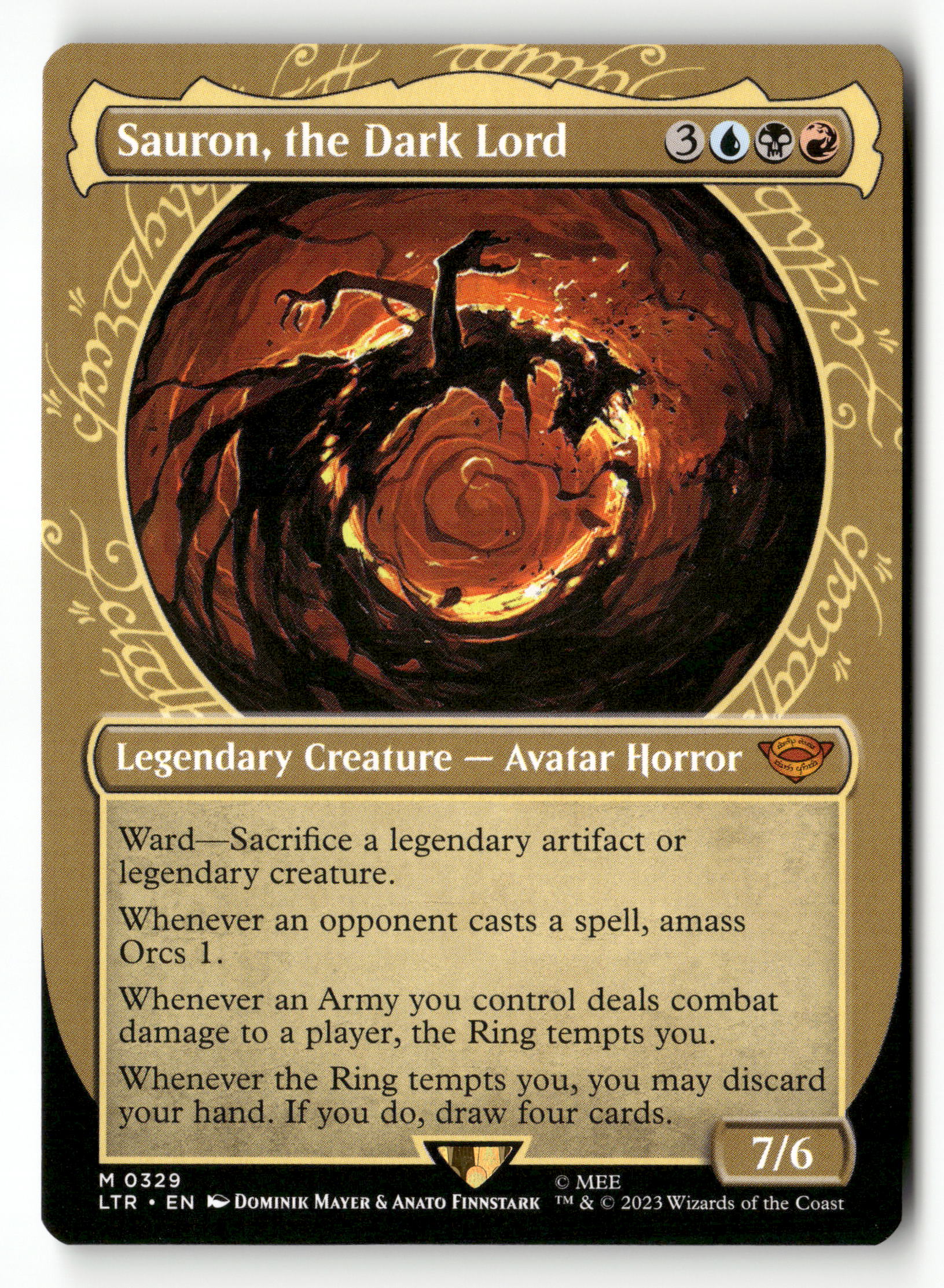 MTG: The Lord of the Rings: 329 Sauron, the Dark Lord (Showcase) M NM