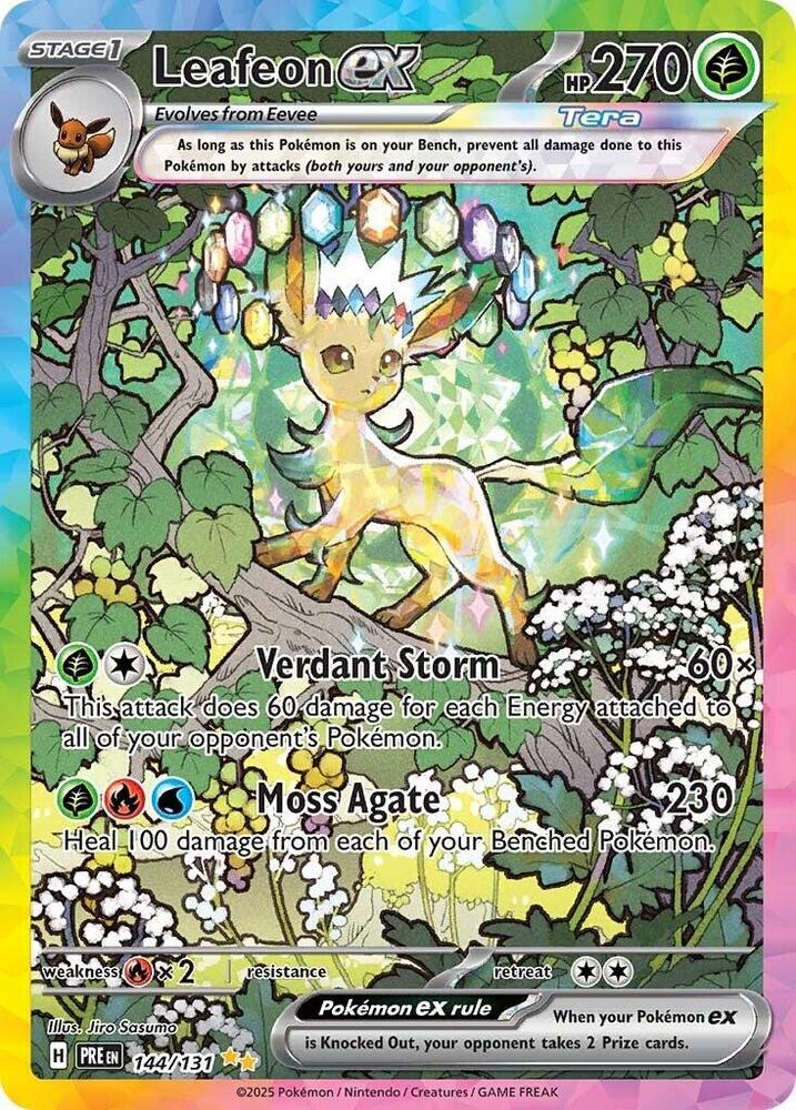 2025 Pokemon SV: Prismatic Evolutions Leafeon ex - 144/131 SIR