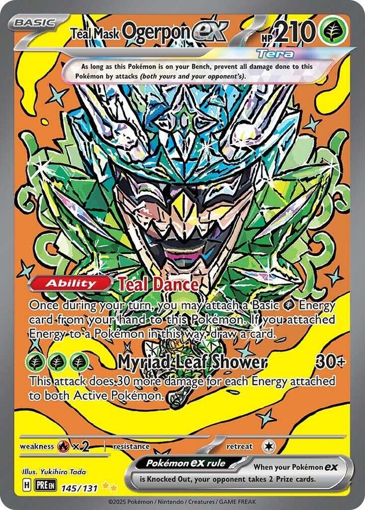 2025 Pokemon SV: Prismatic Evolutions Teal Mask Ogerpon ex - 145/131 SIR