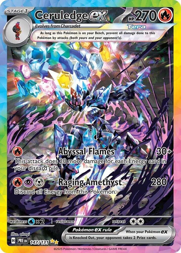 2025 Pokemon SV: Prismatic Evolutions Ceruledge ex Special Illustration Rare