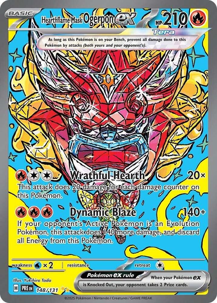 2025 Pokemon SV: Prismatic Evolutions Hearthflame Mask Ogerpon ex - 148/131 SIR