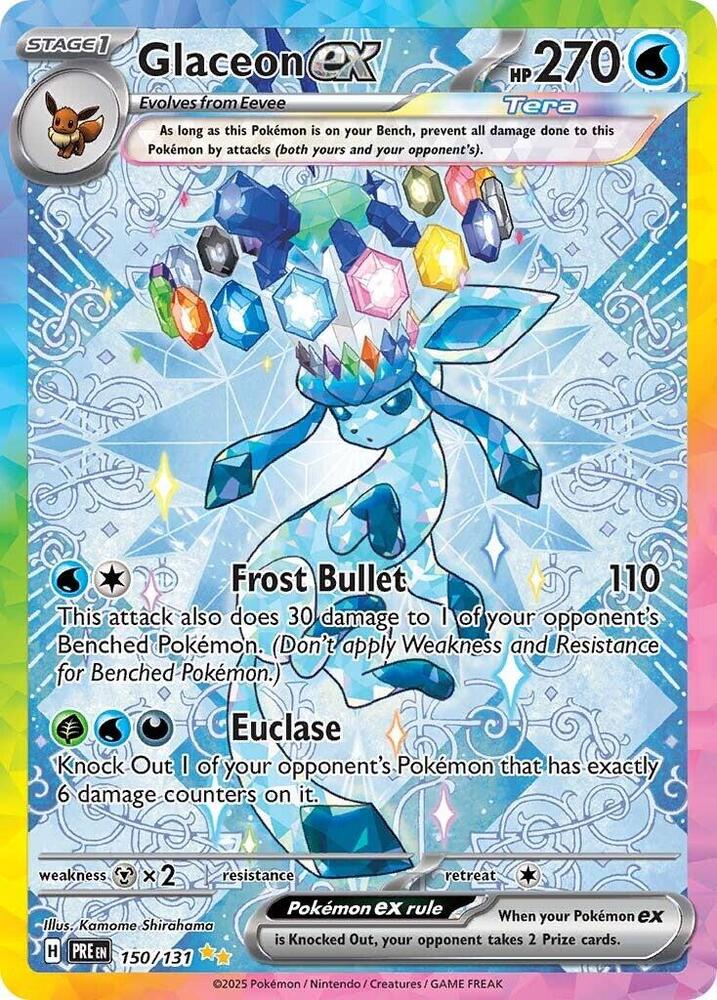 2025 Pokemon SV: Prismatic Evolutions Glaceon ex - 150/131 SIR