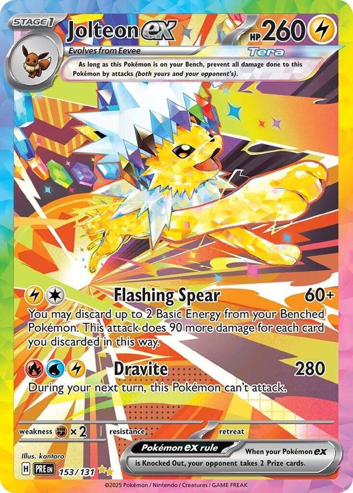 2025 Pokemon SV: Prismatic Evolutions Jolteon ex - 153/131 SIR