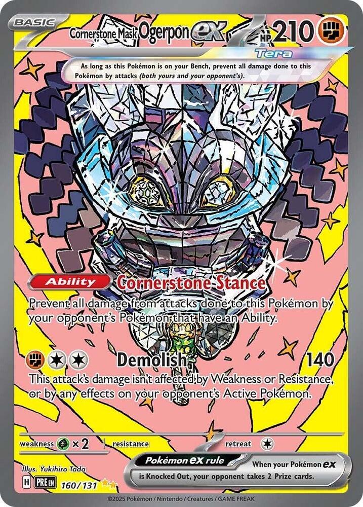 2025 Pokemon SV: Prismatic Evolutions Cornerstone Mask Ogerpon ex - 160/131 SIR