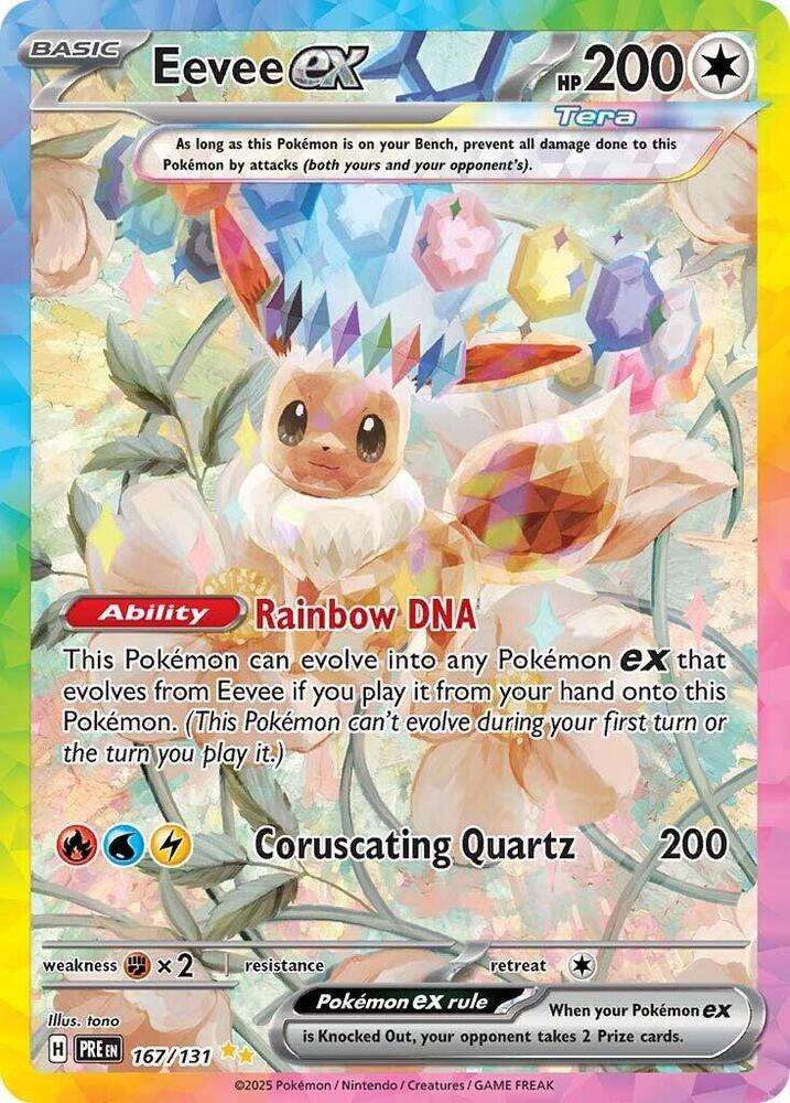 2025 Pokemon SV: Prismatic Evolutions Eevee ex - 167/131 SIR