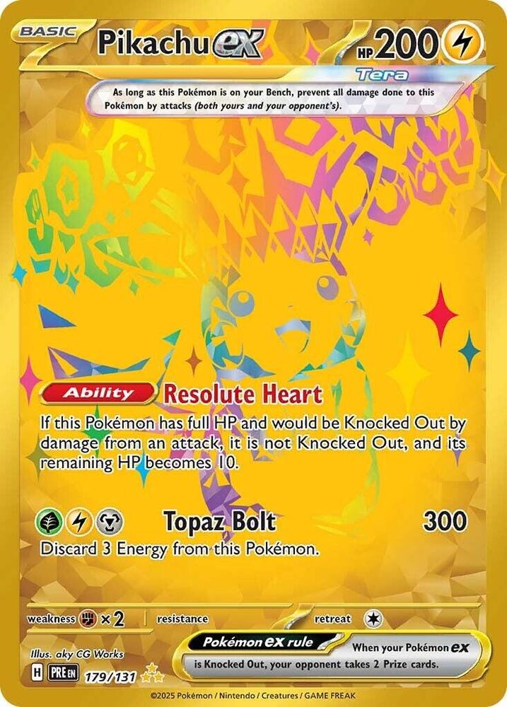 2025 Pokemon SV: Prismatic Evolutions Pikachu ex - 179/131 Hyper Rare