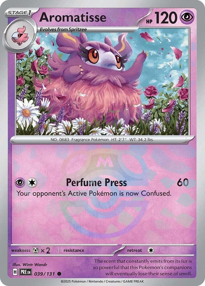 2025 Pokemon SV: Prismatic Evolutions 039/131 Aromatisse (Master Ball) Common