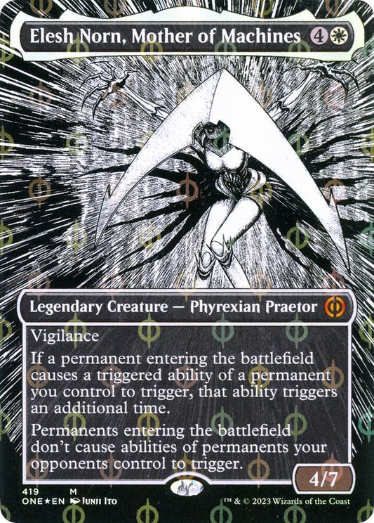 Elesh Norn, Mother of Machines 419/271 (Phyrexia: All Will Be One)  - Borderless Compleat Foil