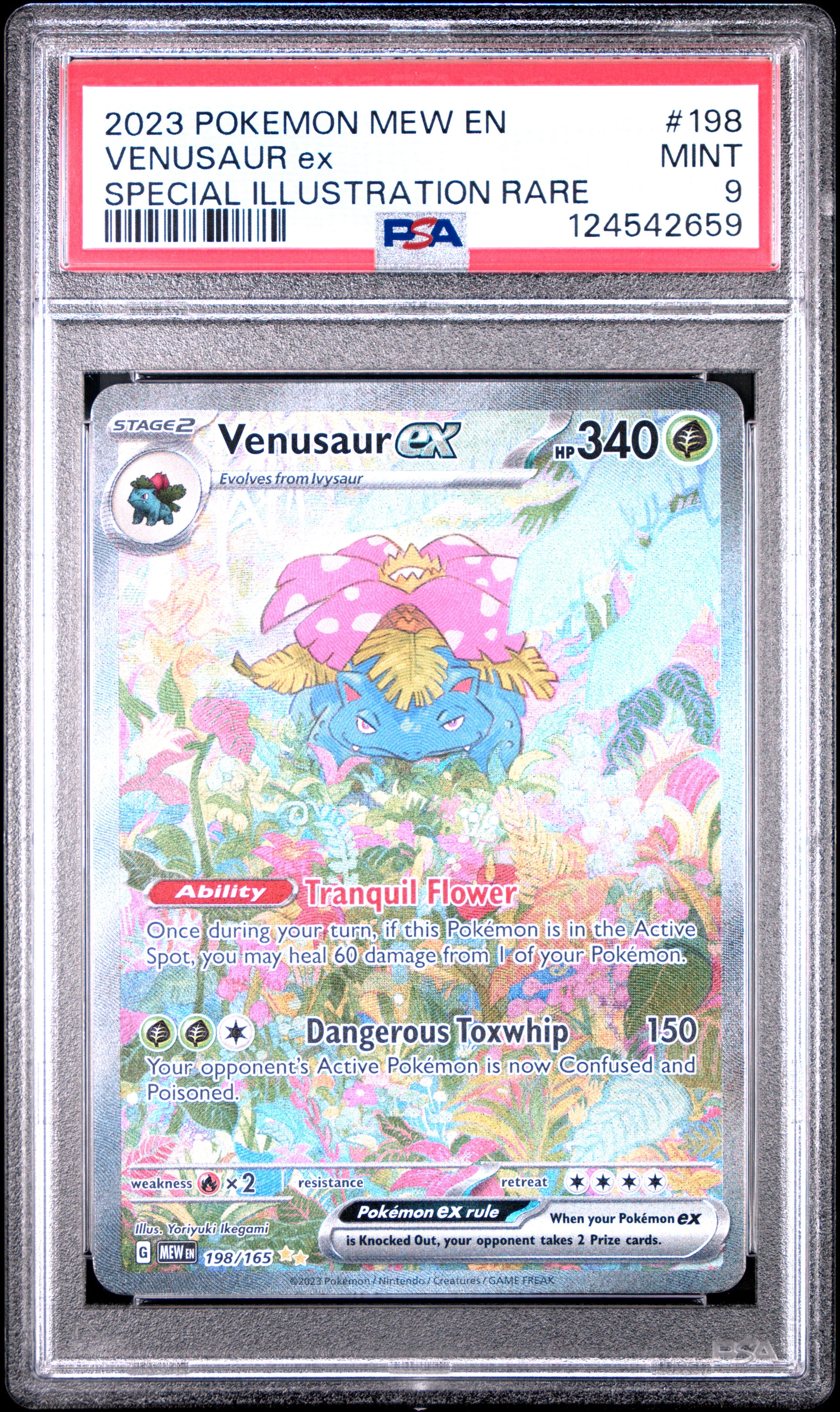 2023 Pokemon Mew En-151 #198 Venusaur Ex Special Illustration Rare PSA 9