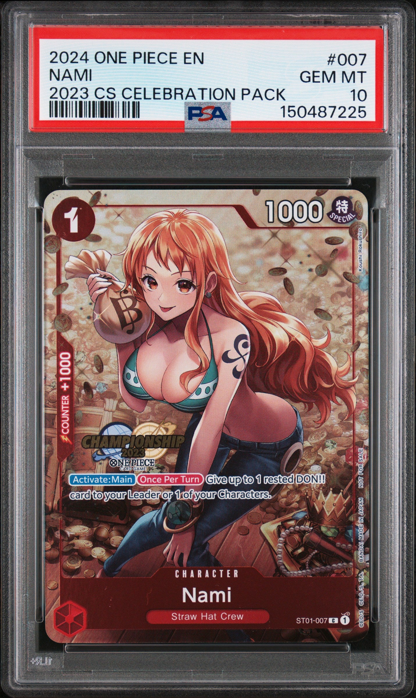 2024 One Piece Championship 2023 Celebration Pack #007 Nami PSA 10