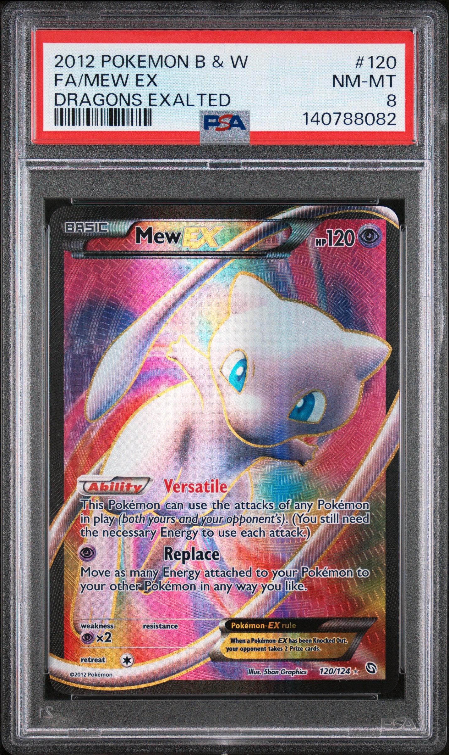2012 Pokemon Black & White Dragons Exalted #120 Fa/Mew Ex Dragons Exalted PSA 8