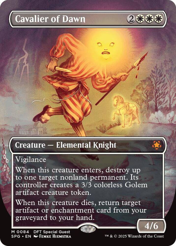 MTG Special Guests 84 Cavalier of Dawn (Borderless) M NM