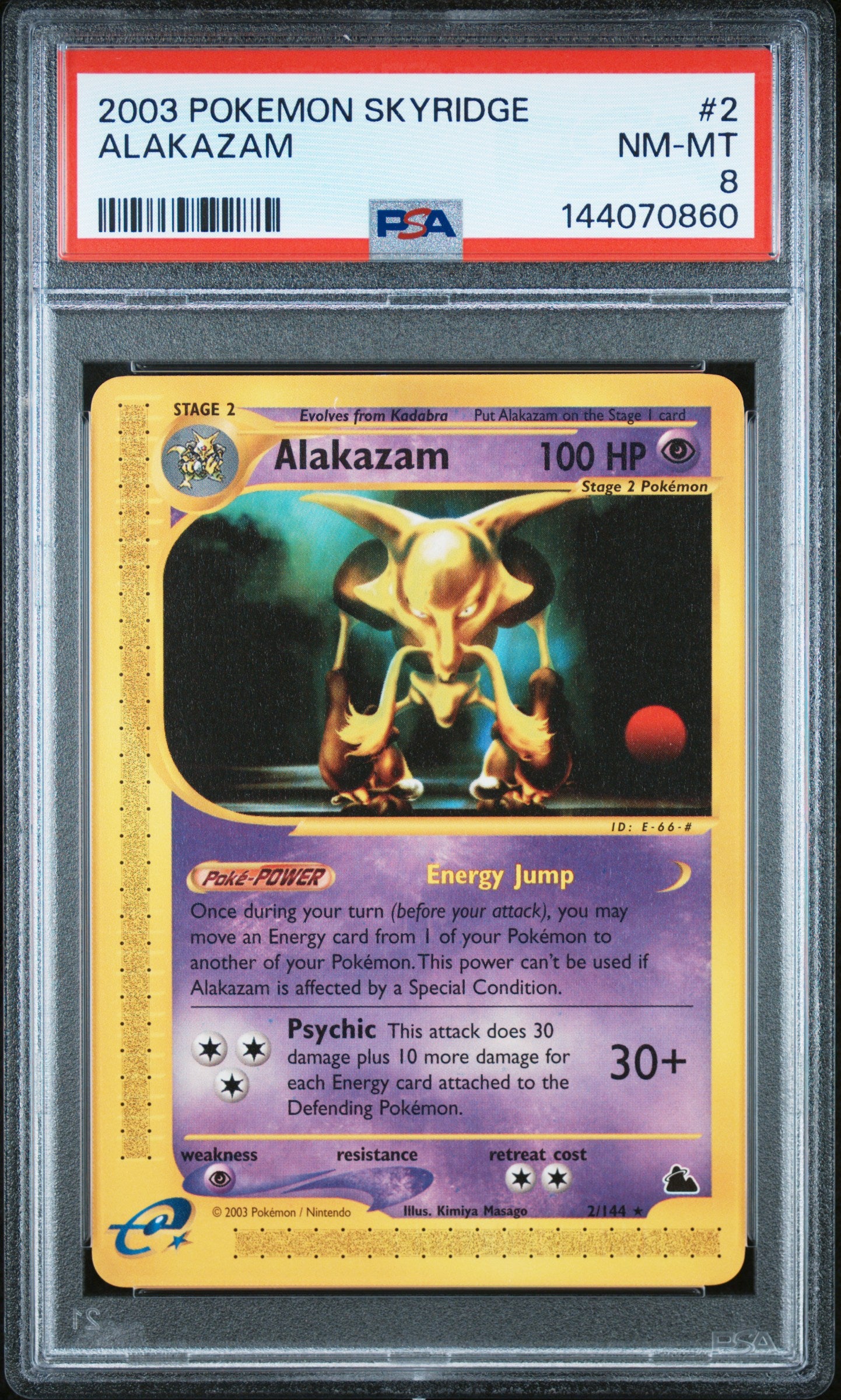 2003 Pokemon Skyridge #2 Alakazam PSA 8