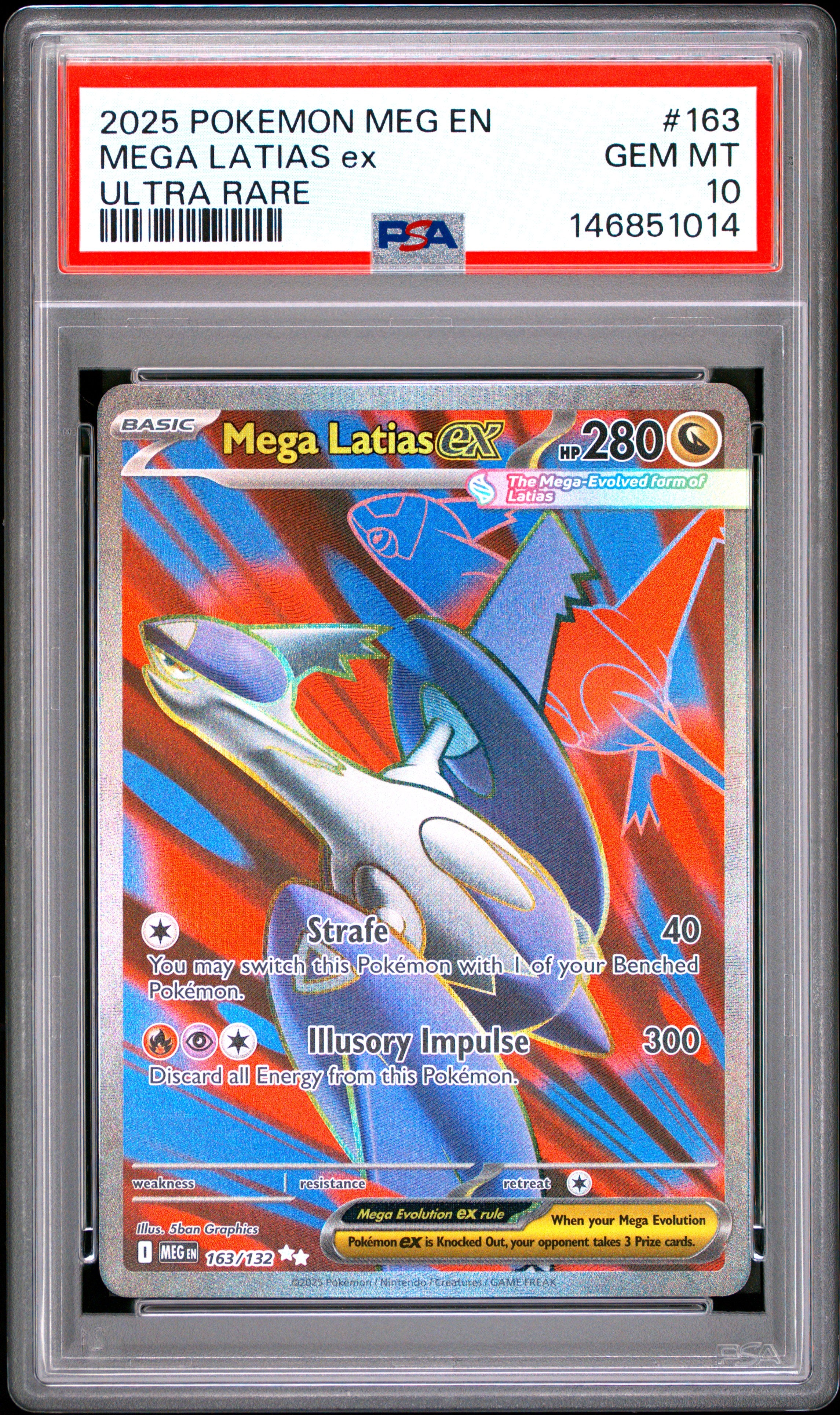 2025 Pokemon Meg En-Mega Evolution #163 Mega Latias Ex Ultra Rare PSA 10