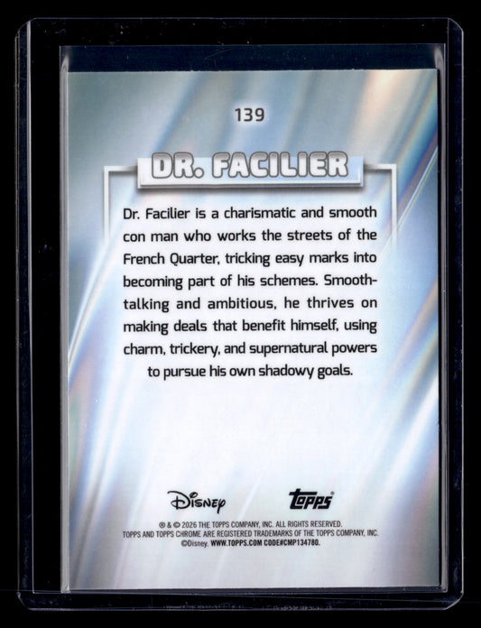2026 Topps Chrome Disney 139 Dr. Facilier Aqua Wave /199