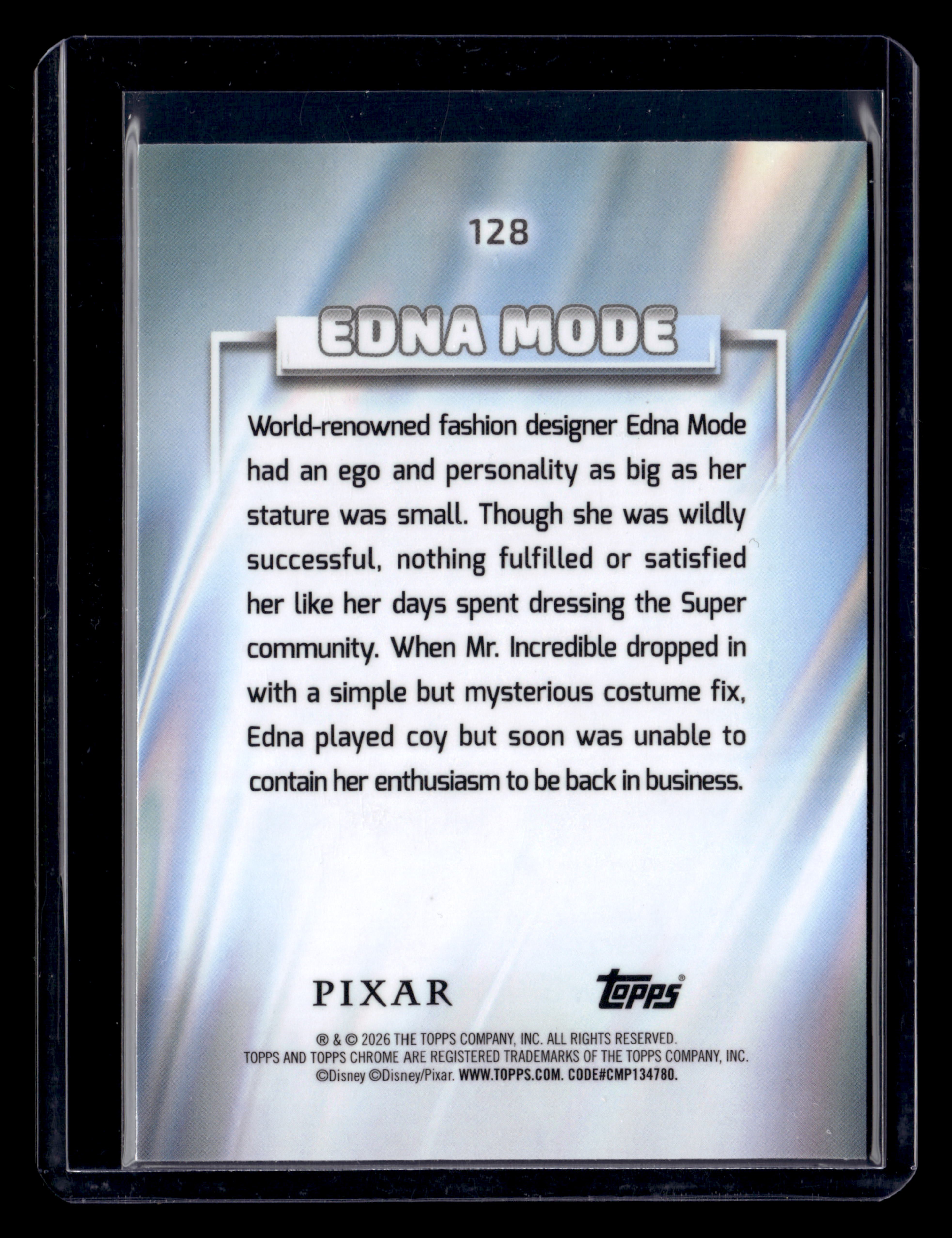 2026 Topps Chrome Disney 128 Edna Mode Aqua Wave /199