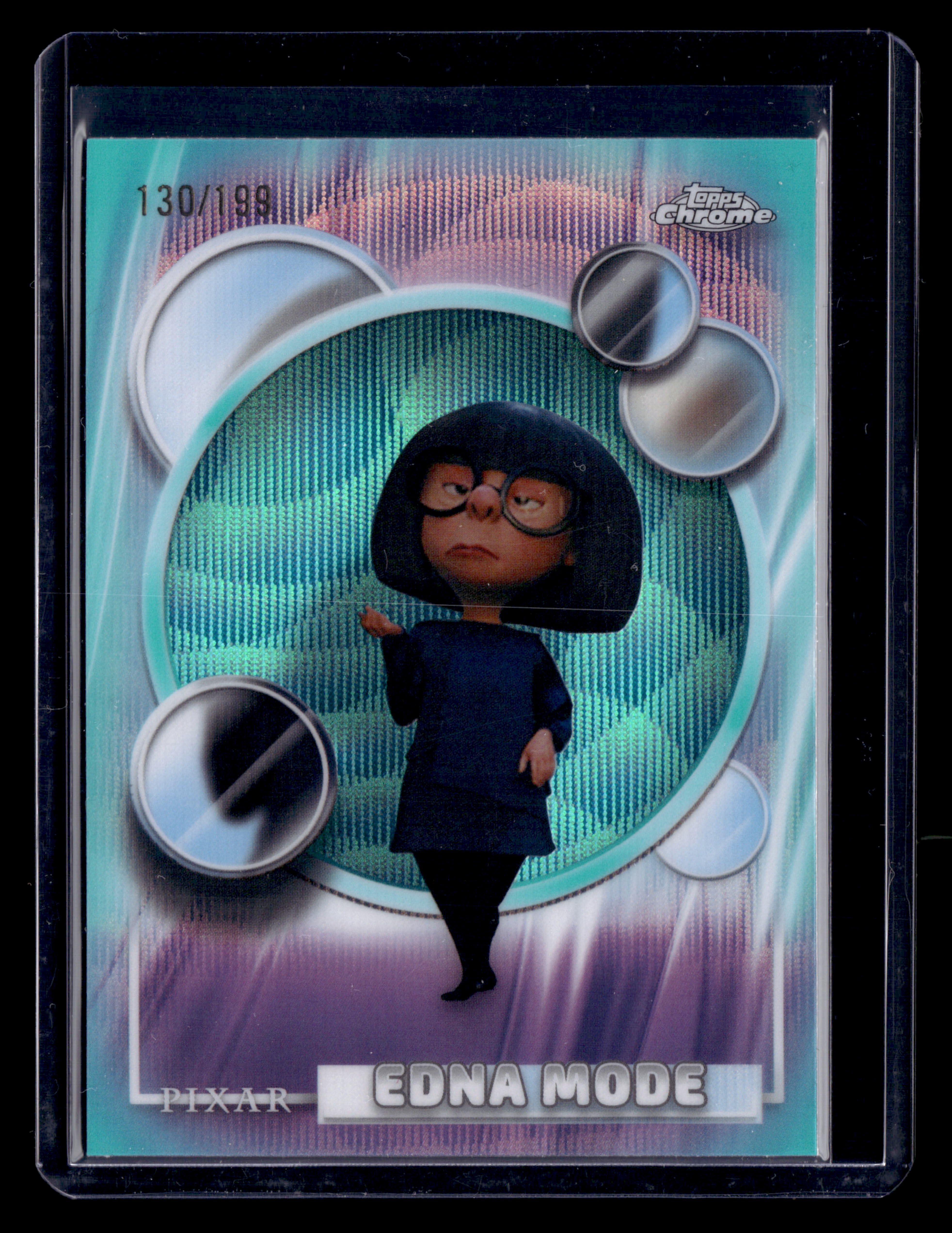 2026 Topps Chrome Disney 128 Edna Mode Aqua Wave /199
