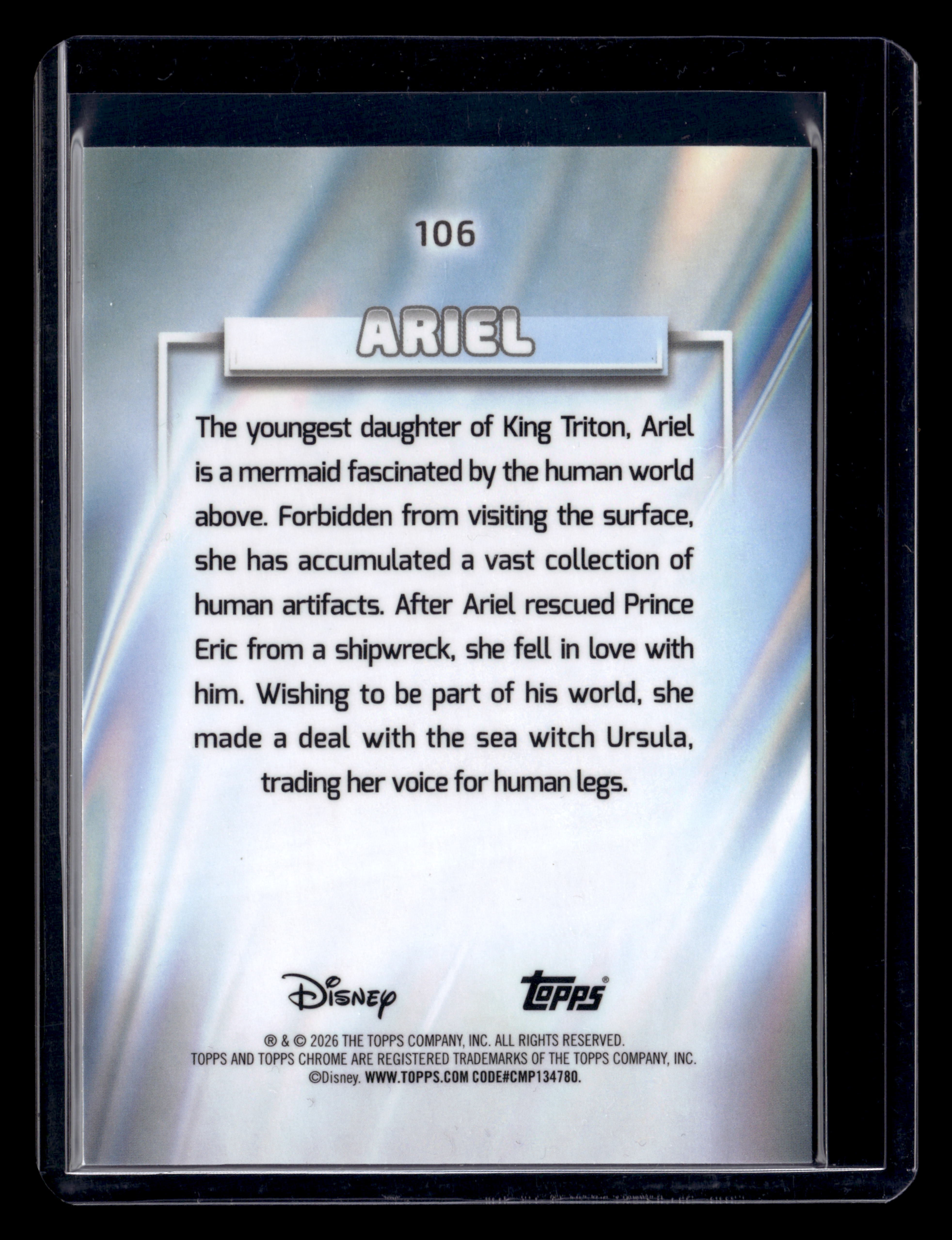 2026 Topps Chrome Disney 106 Sisu Ariel Pink Refractor /399