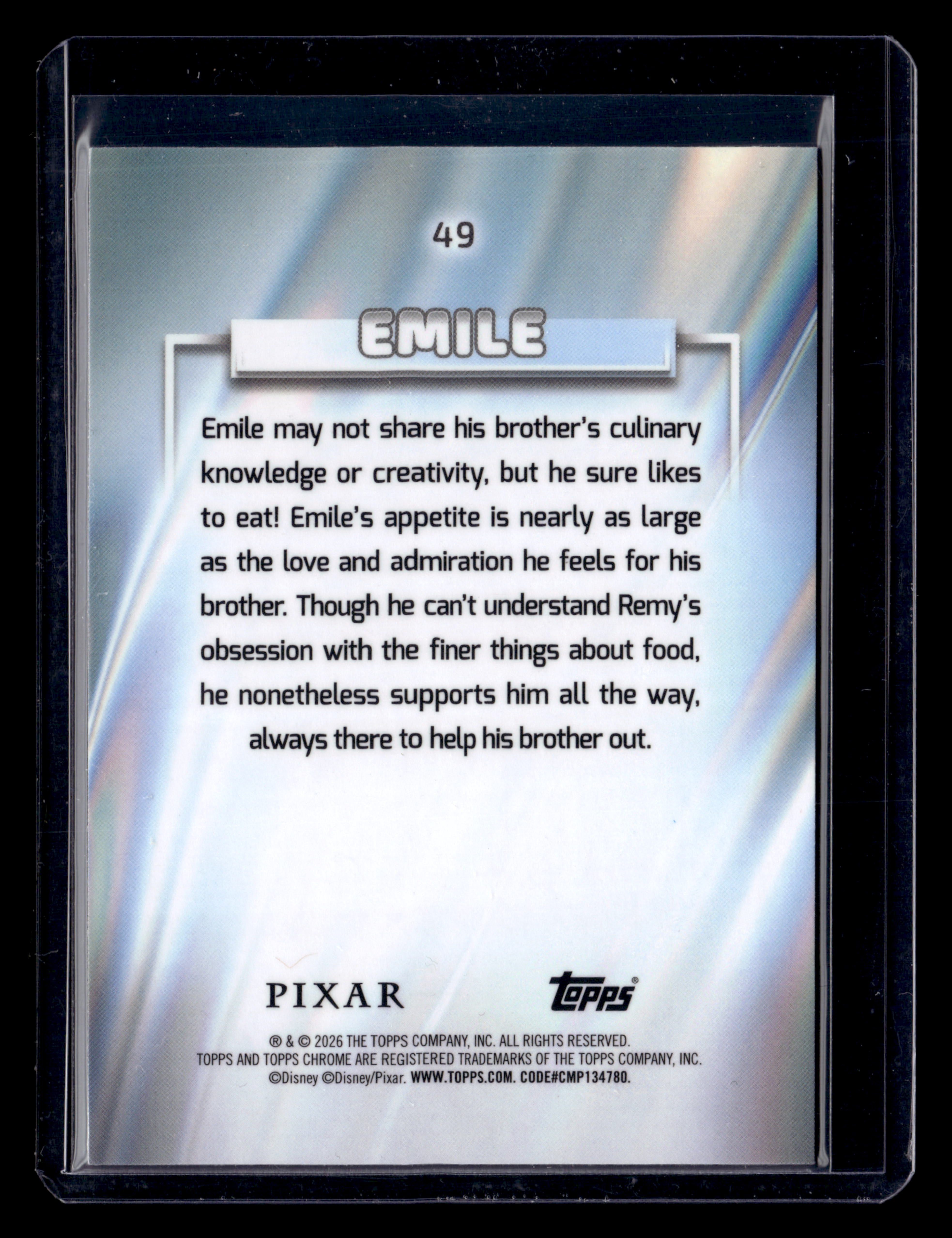 2026 Topps Chrome Disney 49 Emile Purple Green Shimmer Refractor /175