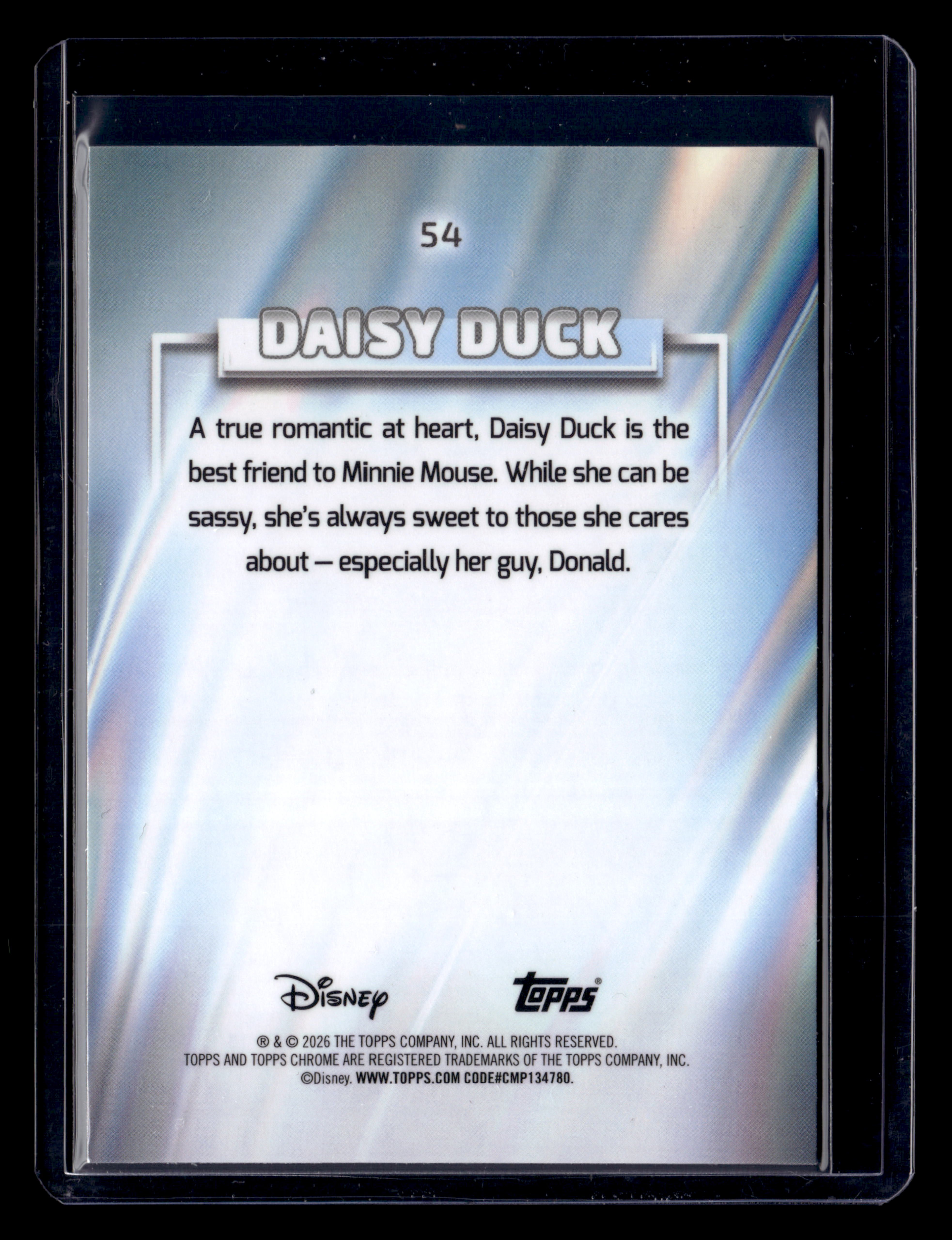 2026 Topps Chrome Disney 54 Daisy Duck Aqua Wave Refractor /199