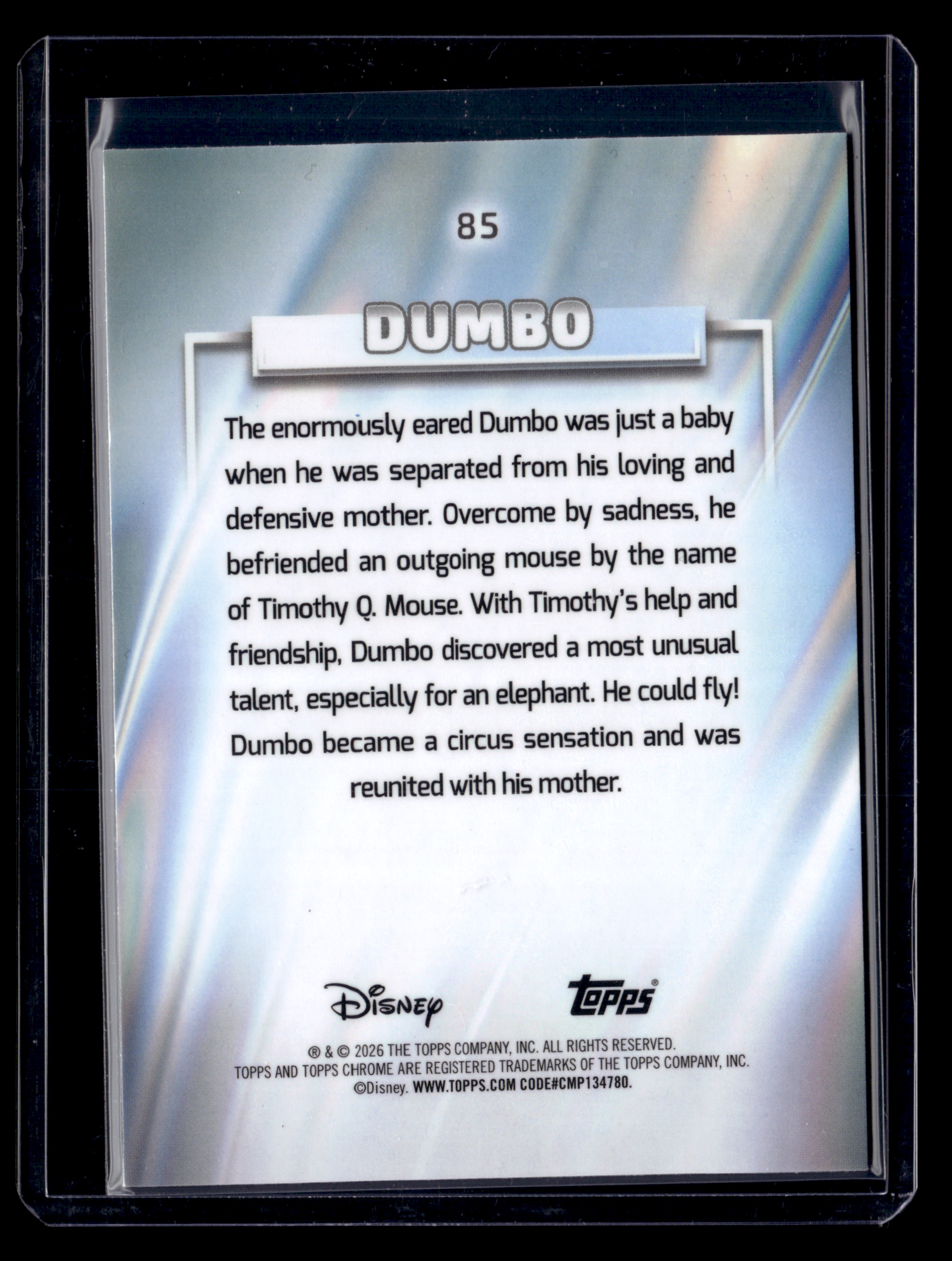 2026 Topps Chrome Disney 85 Dumbo Green Yellow Wave Refractor /225