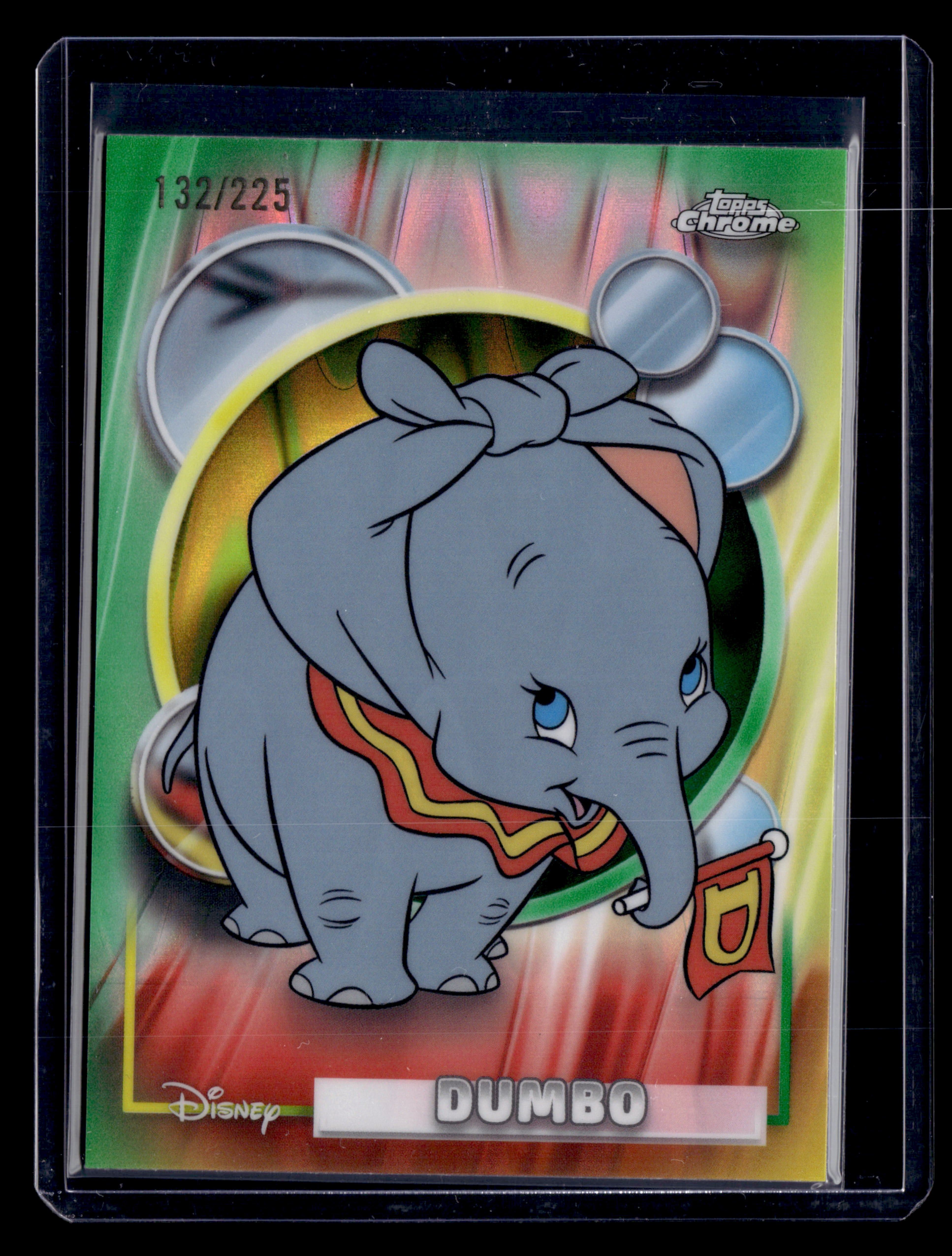 2026 Topps Chrome Disney 85 Dumbo Green Yellow Wave Refractor /225