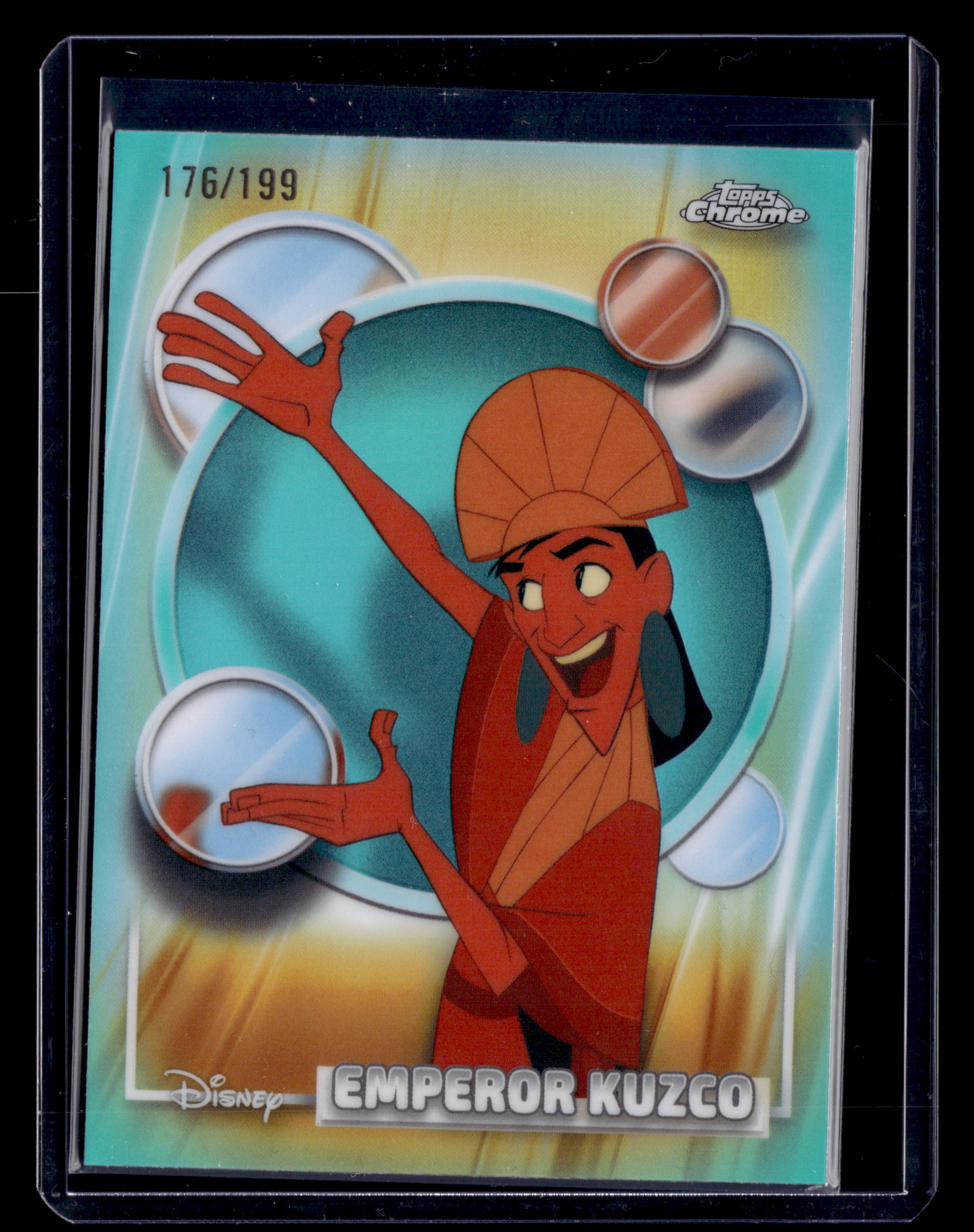 2026 Topps Chrome Disney 17 Emperor Kuzco Aqua Refractor /199