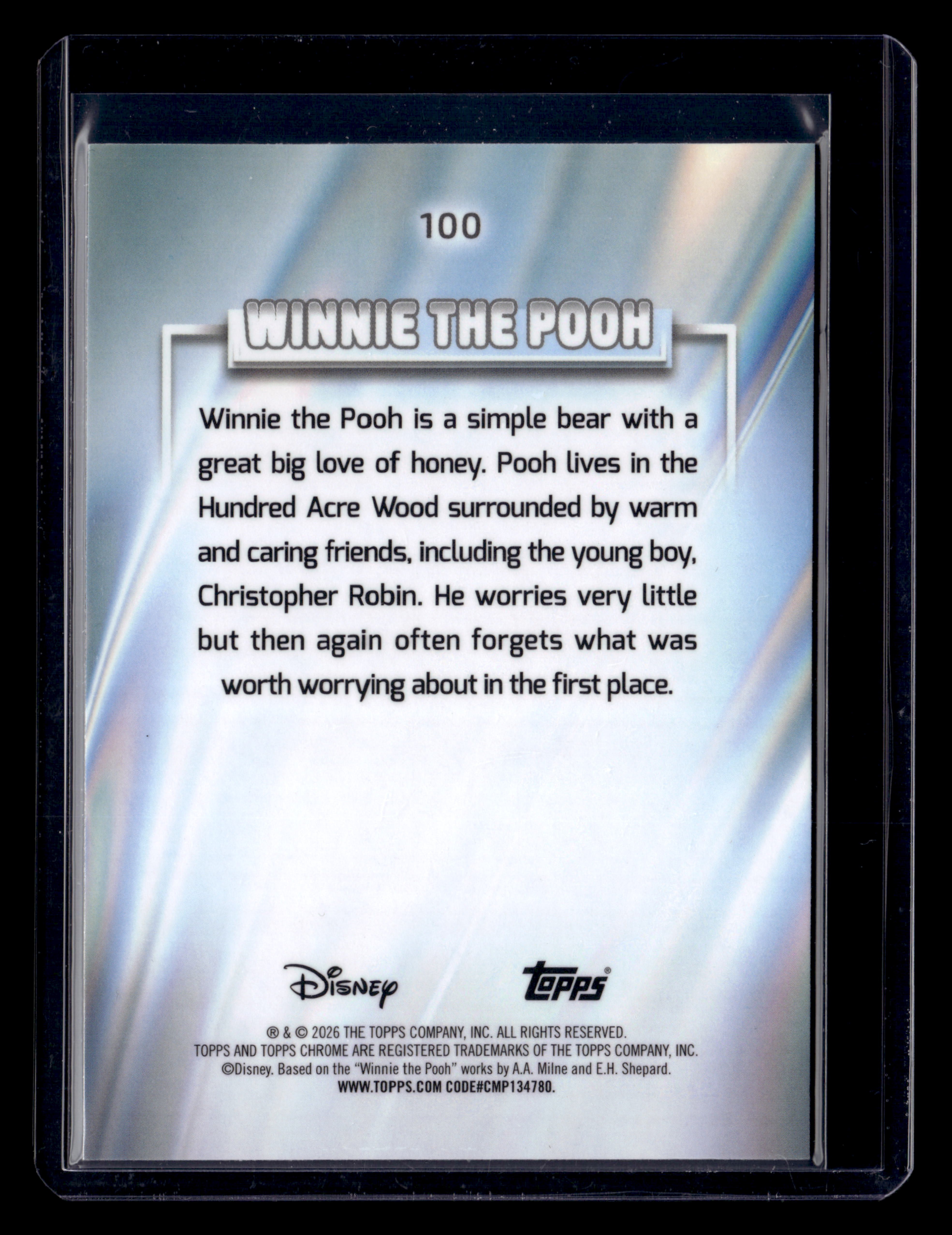 2026 Topps Chrome Disney 100 Winnie The Pooh Blue Wave Refractor /150