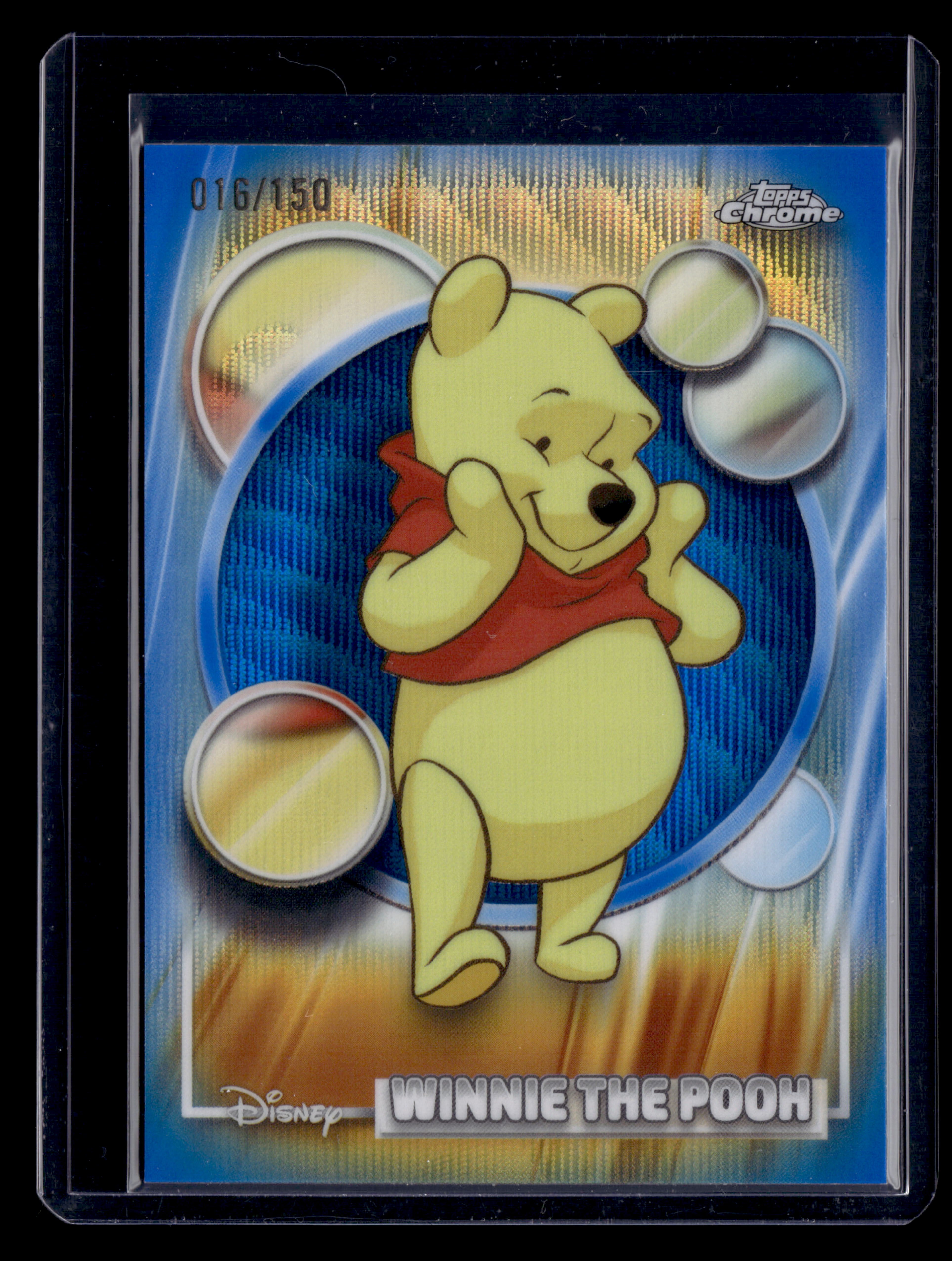 2026 Topps Chrome Disney 100 Winnie The Pooh Blue Wave Refractor /150