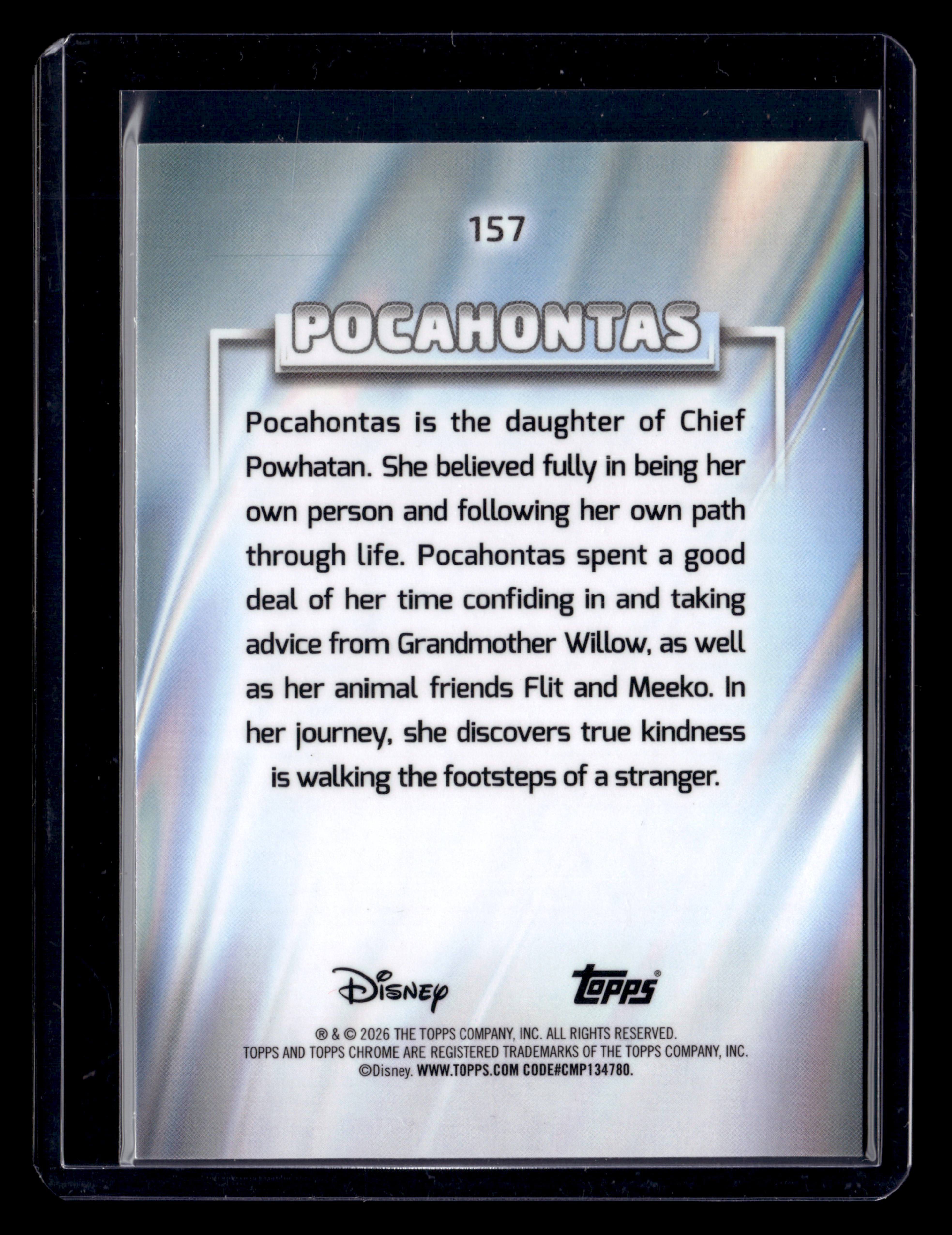 2026 Topps Chrome Disney 157 Pocahontas Green Refractor /99