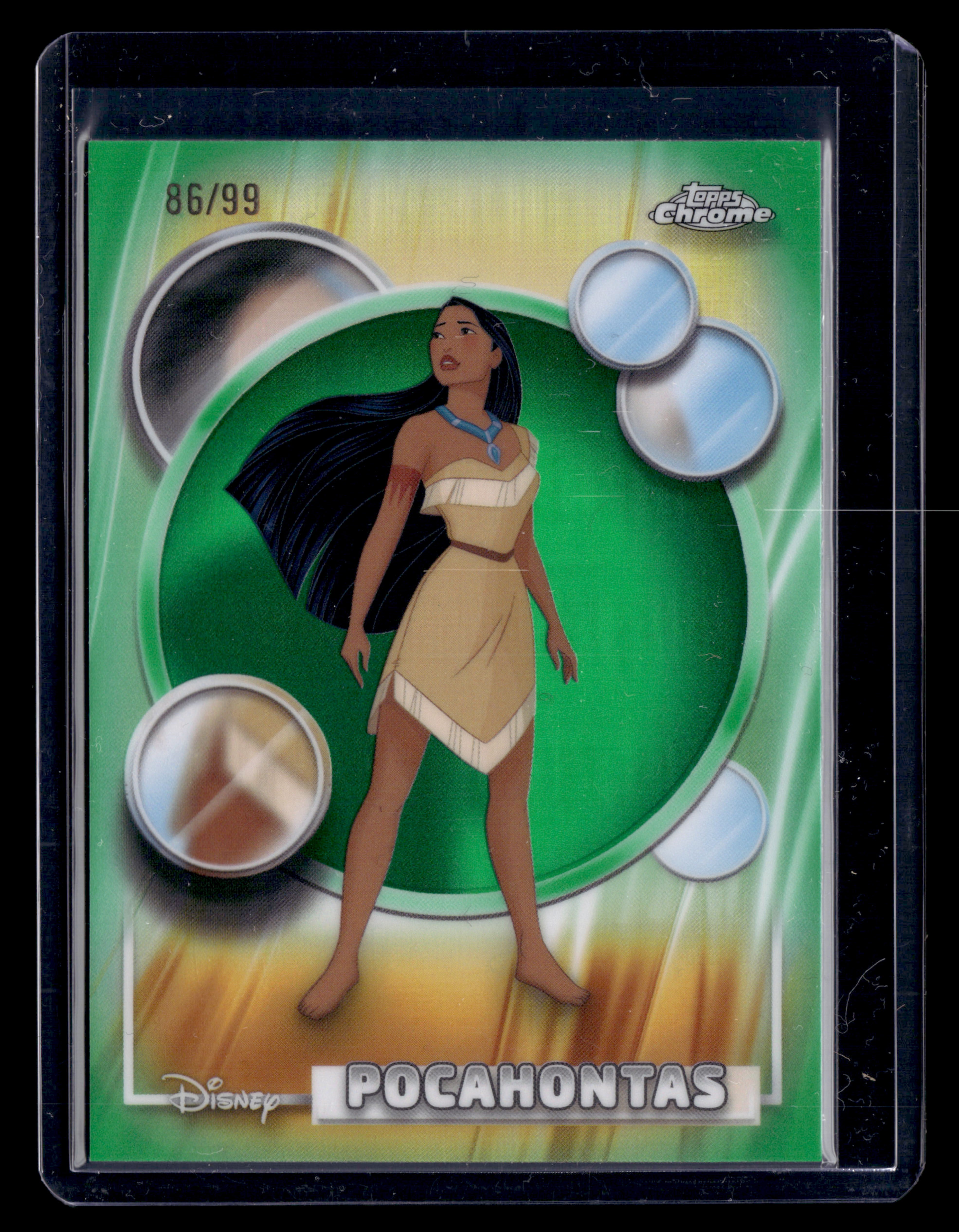 2026 Topps Chrome Disney 157 Pocahontas Green Refractor /99