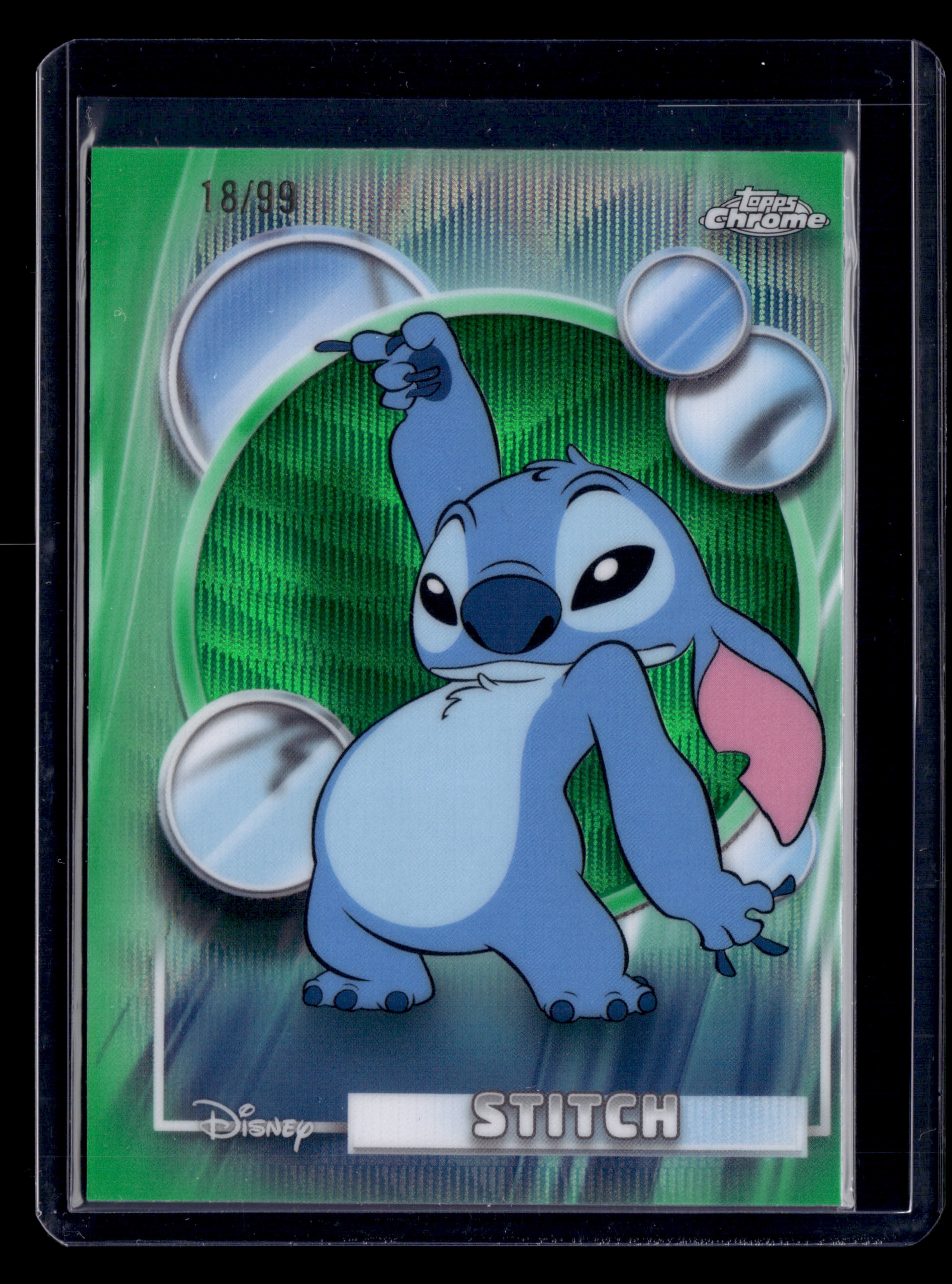 2026 Topps Chrome Disney 150 Stitch Green Refractor Wave /99