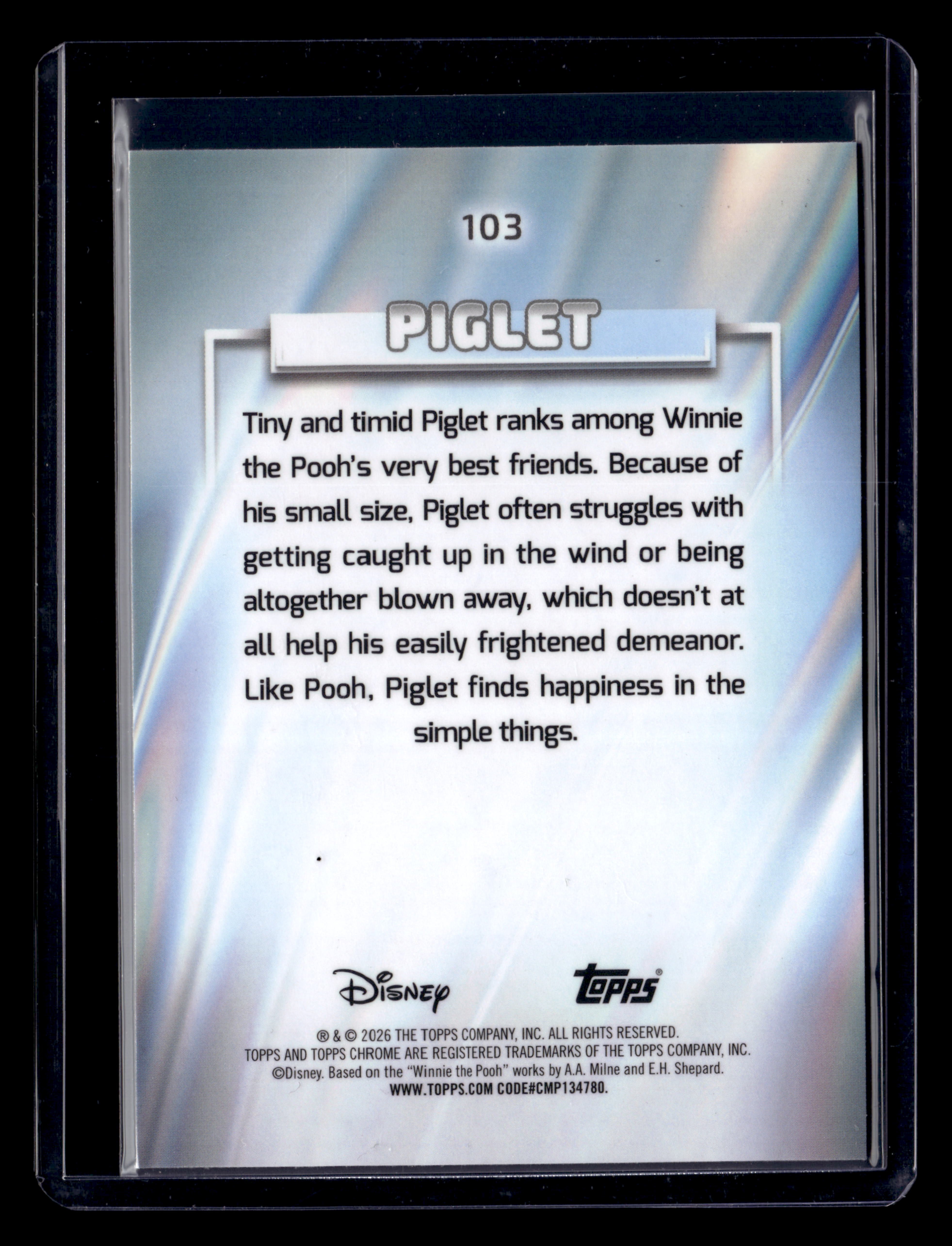 2026 Topps Chrome Disney 103 Piglet Magenta Refractor /399