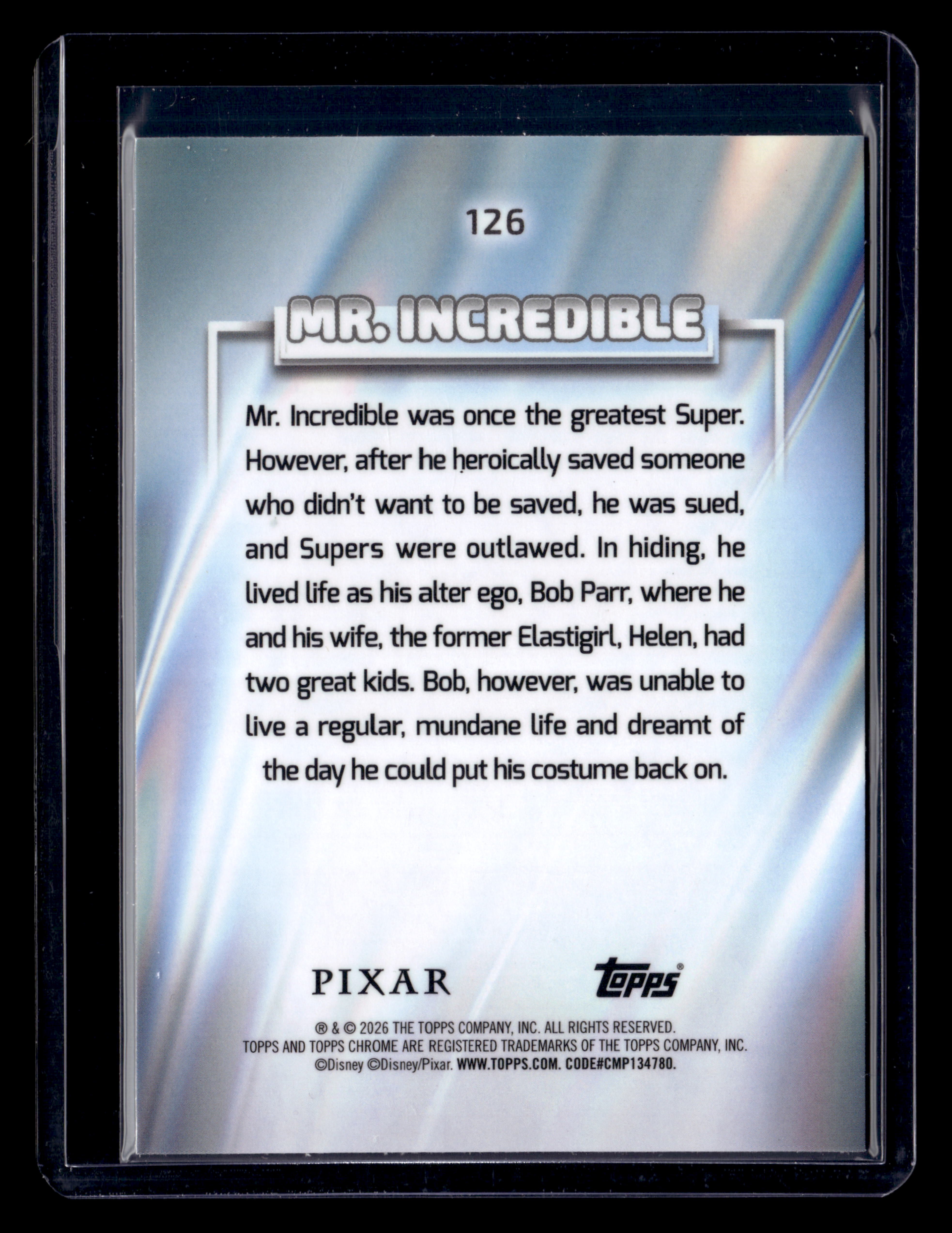 2026 Topps Chrome Disney 126 Mr. Incredible Purple Refractor /75
