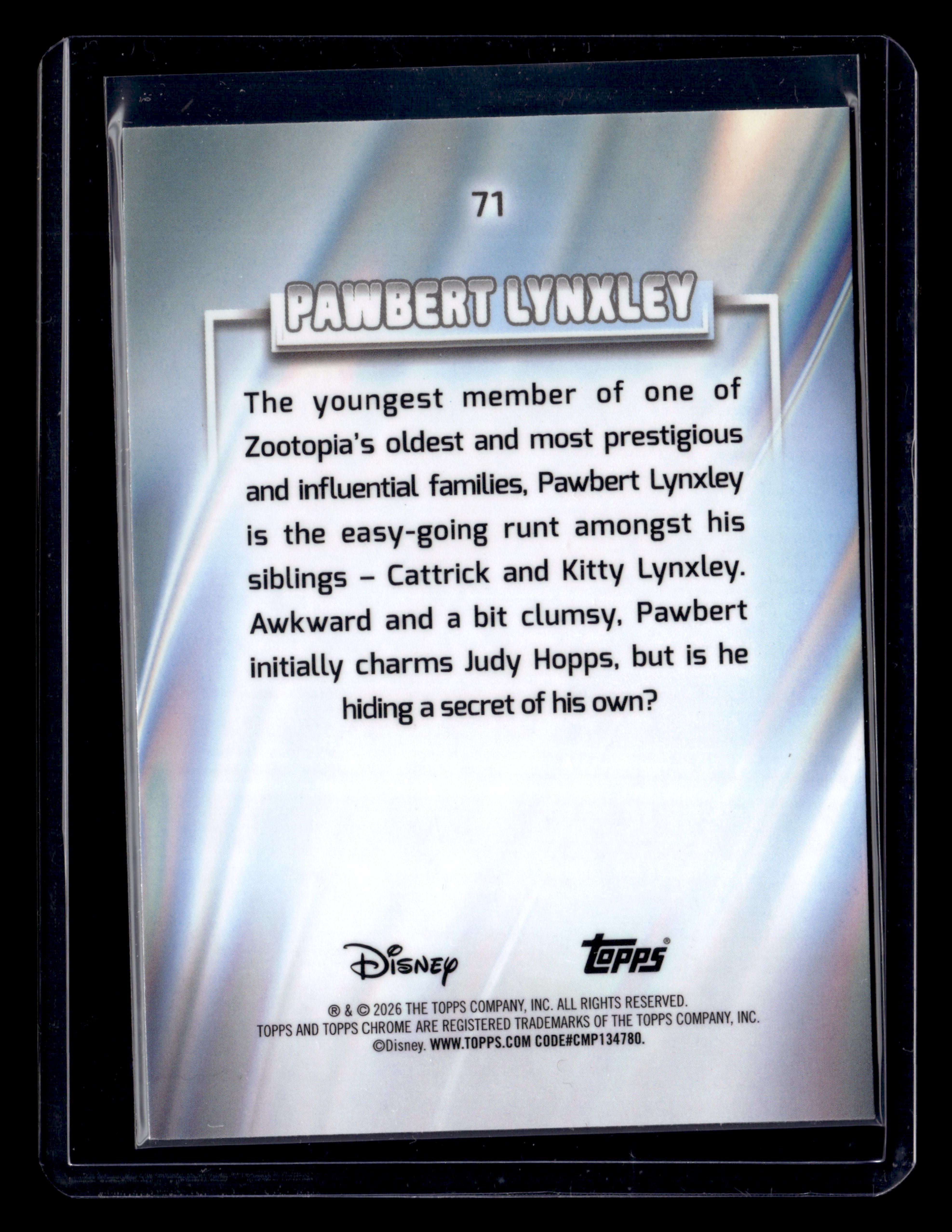 2026 Topps Chrome Disney 150 Pawbert Blue Wave Refractor /150