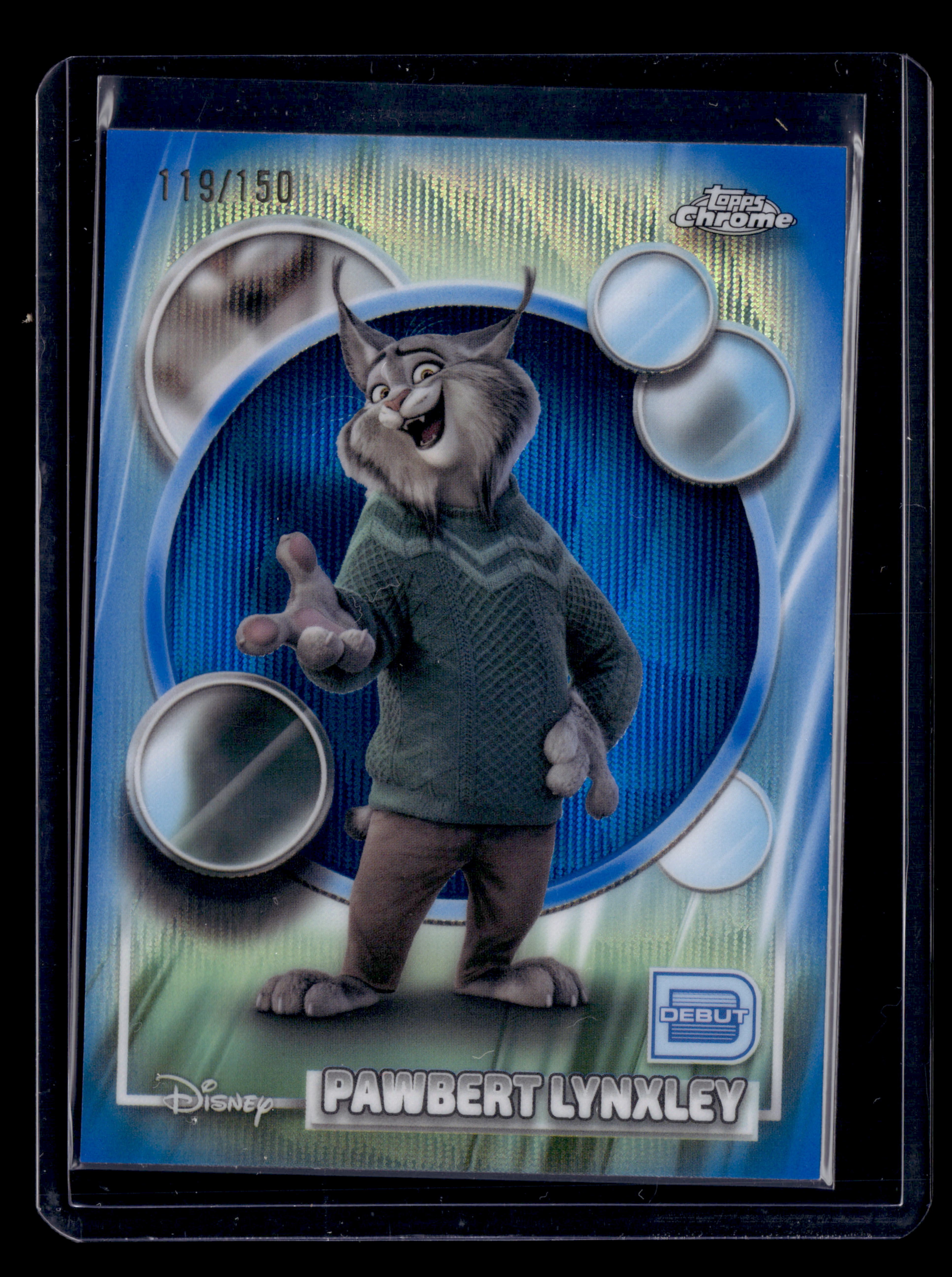 2026 Topps Chrome Disney 150 Pawbert Blue Wave Refractor /150