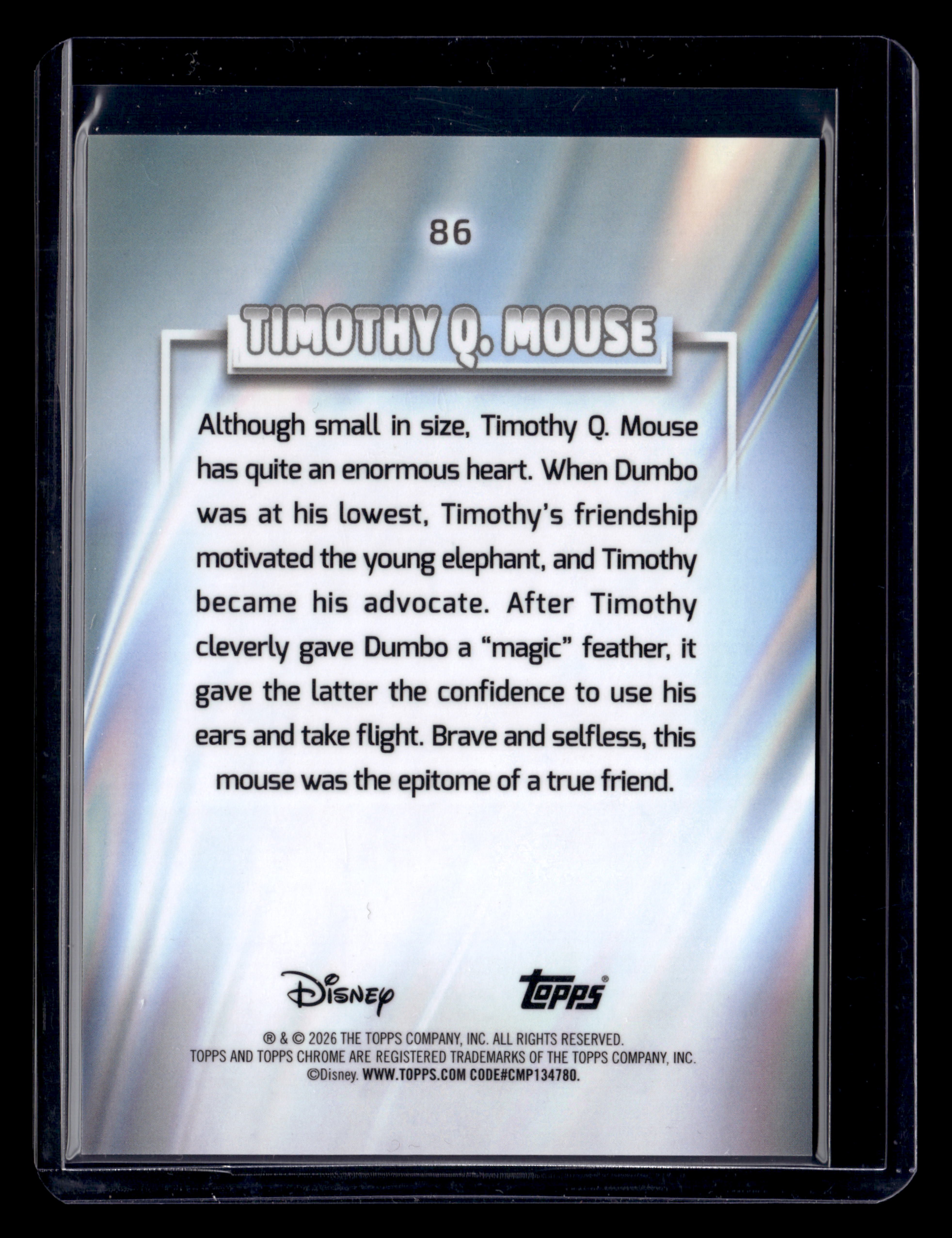 2026 Topps Chrome Disney 86 Timothy Q Mouse White Refractor /30