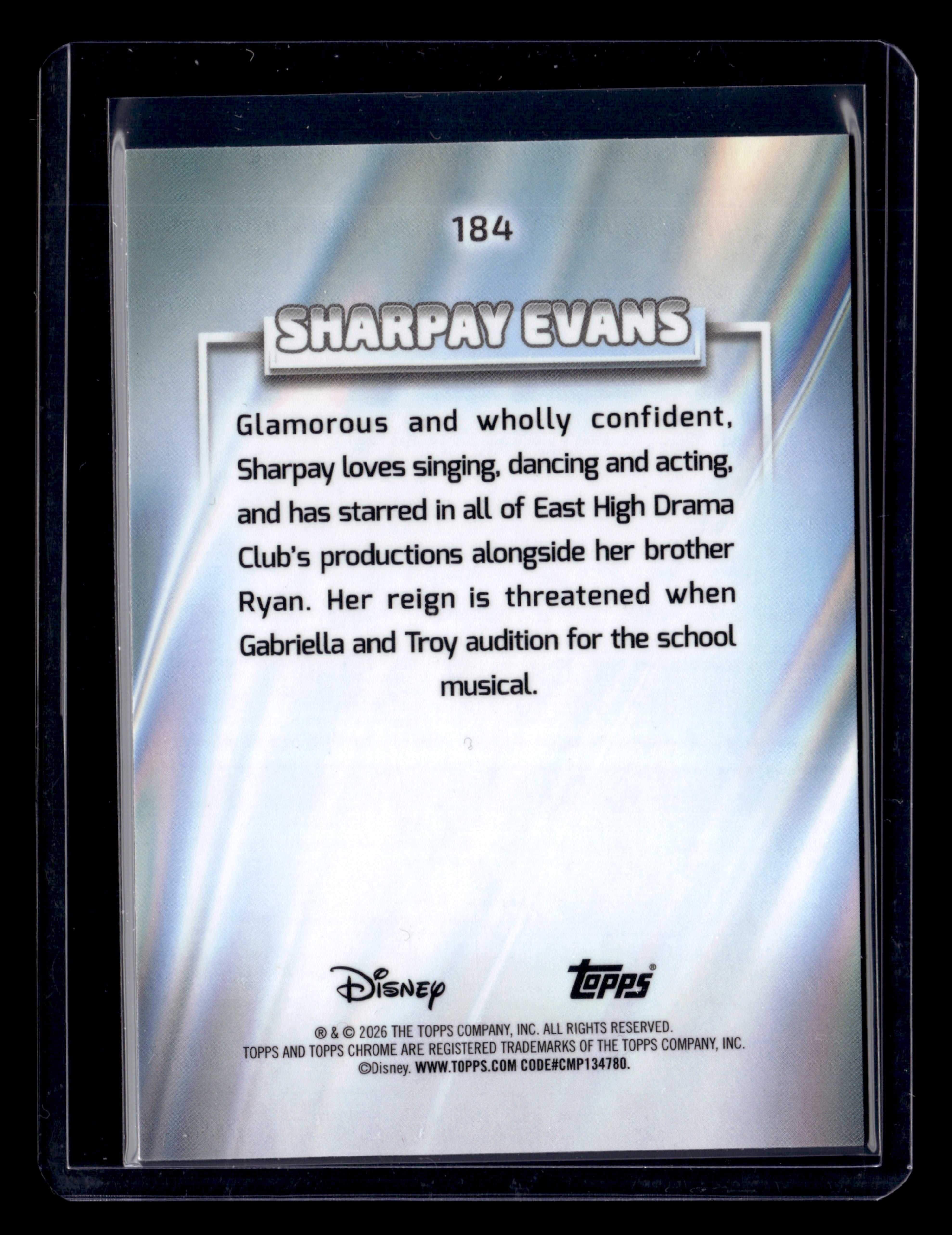 2026 Topps Chrome Disney 184 Sharpay Evans Blue Refractor /150