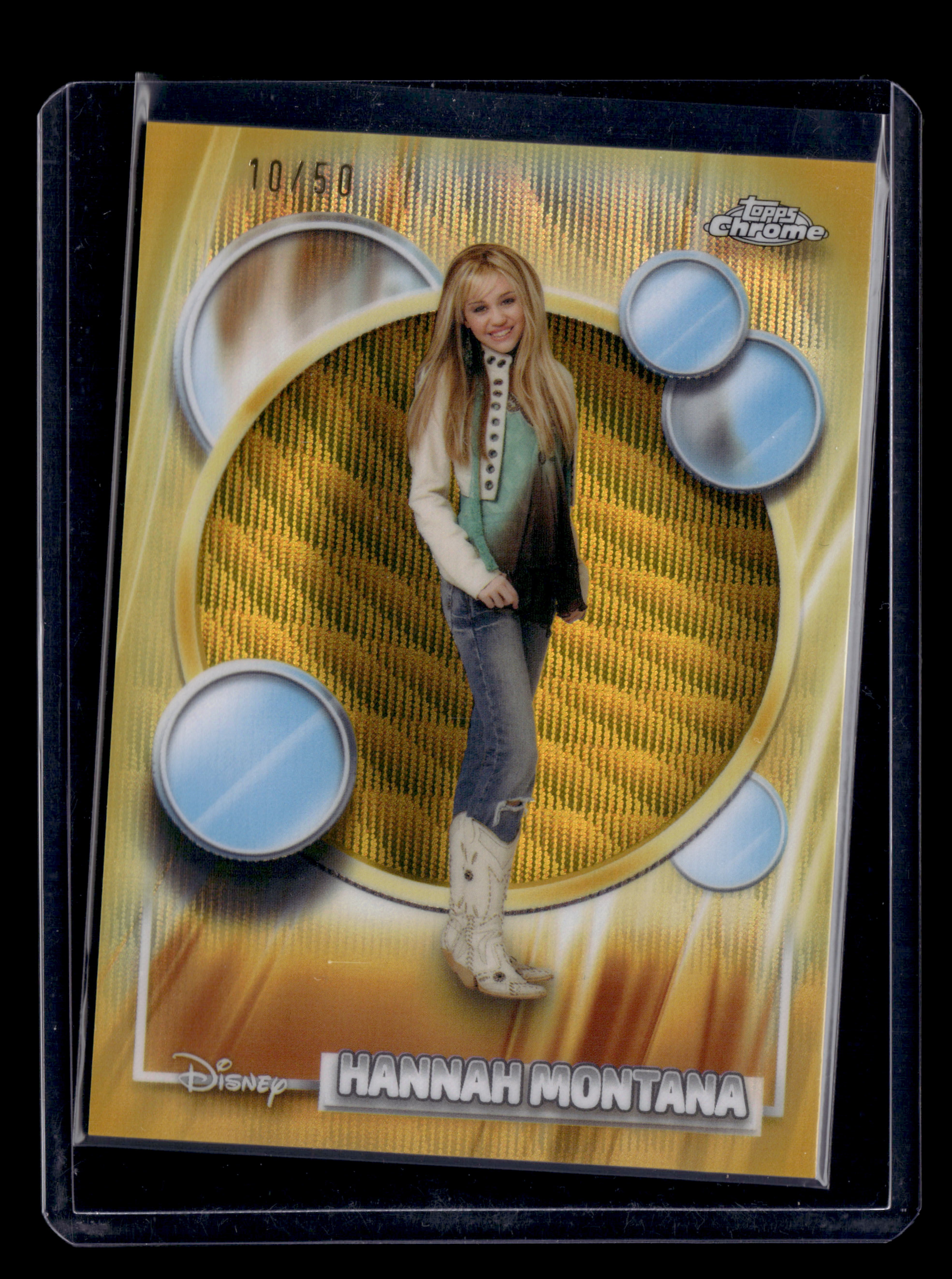 2026 Topps Chrome Disney 4 Miley Montana Gold Refractor Wave /50