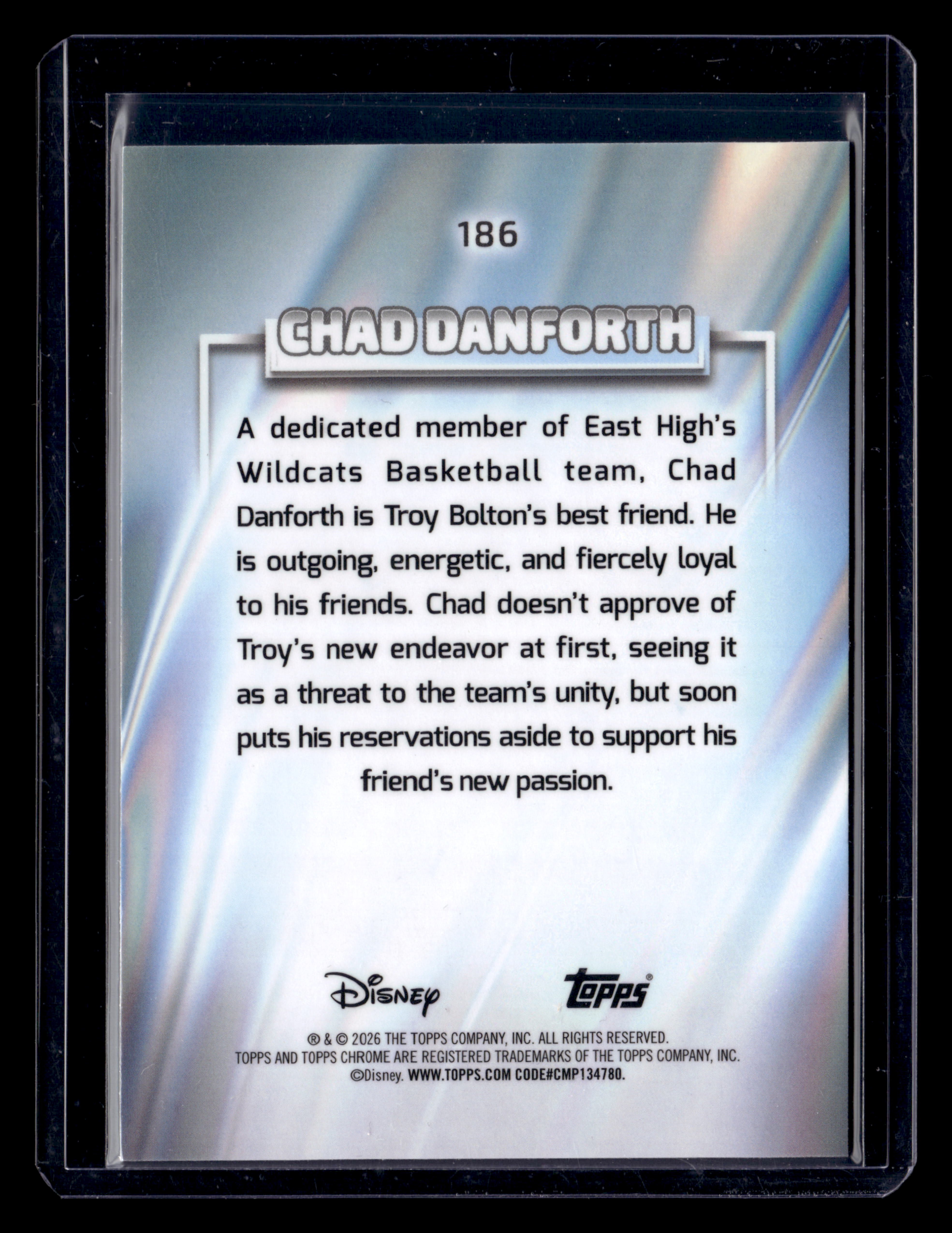 2026 Topps Chrome Disney 186 Chad Danforth Green Wave Refractor /99