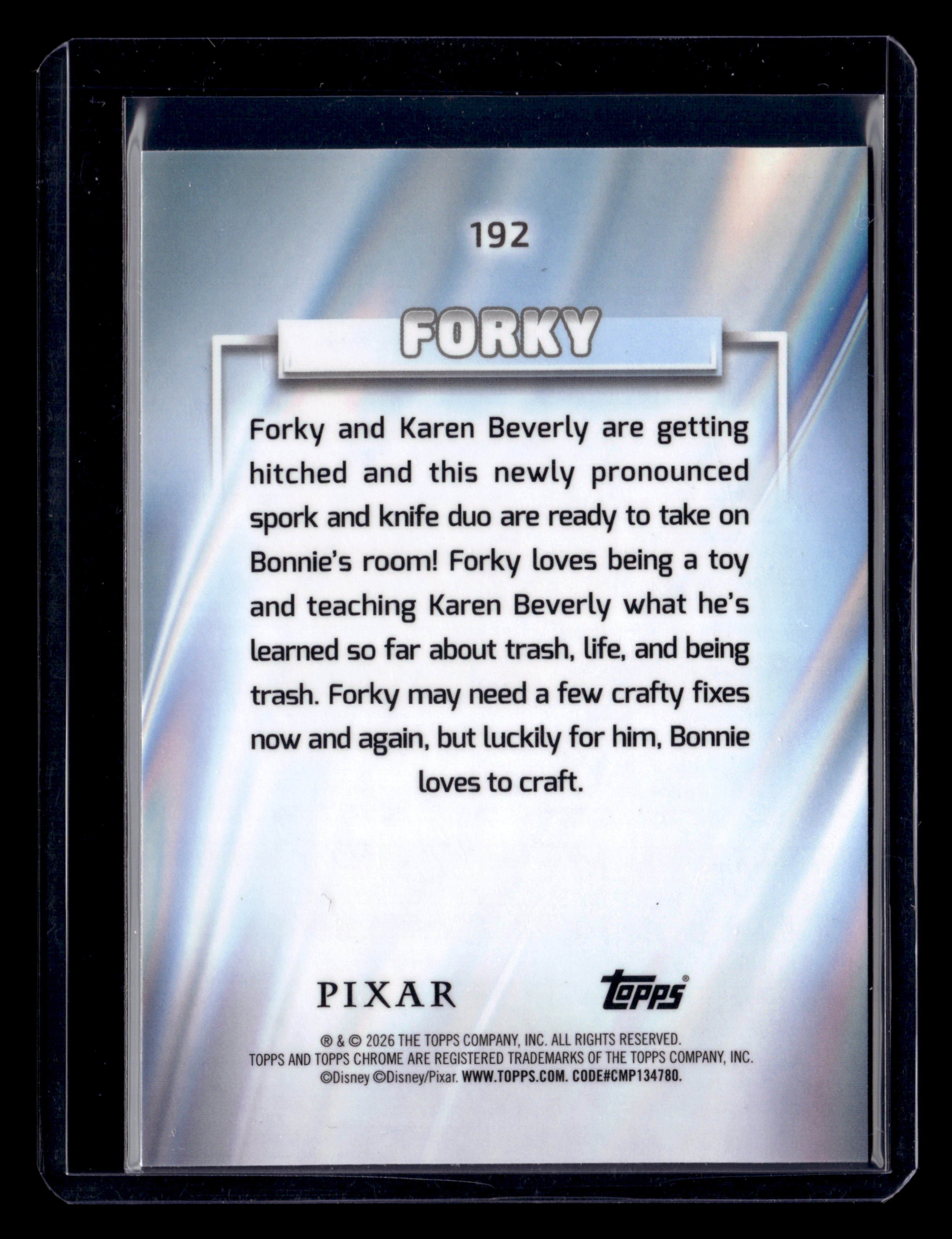 2026 Topps Chrome Disney 192 Forky Green Yellow Wave Refractor /225