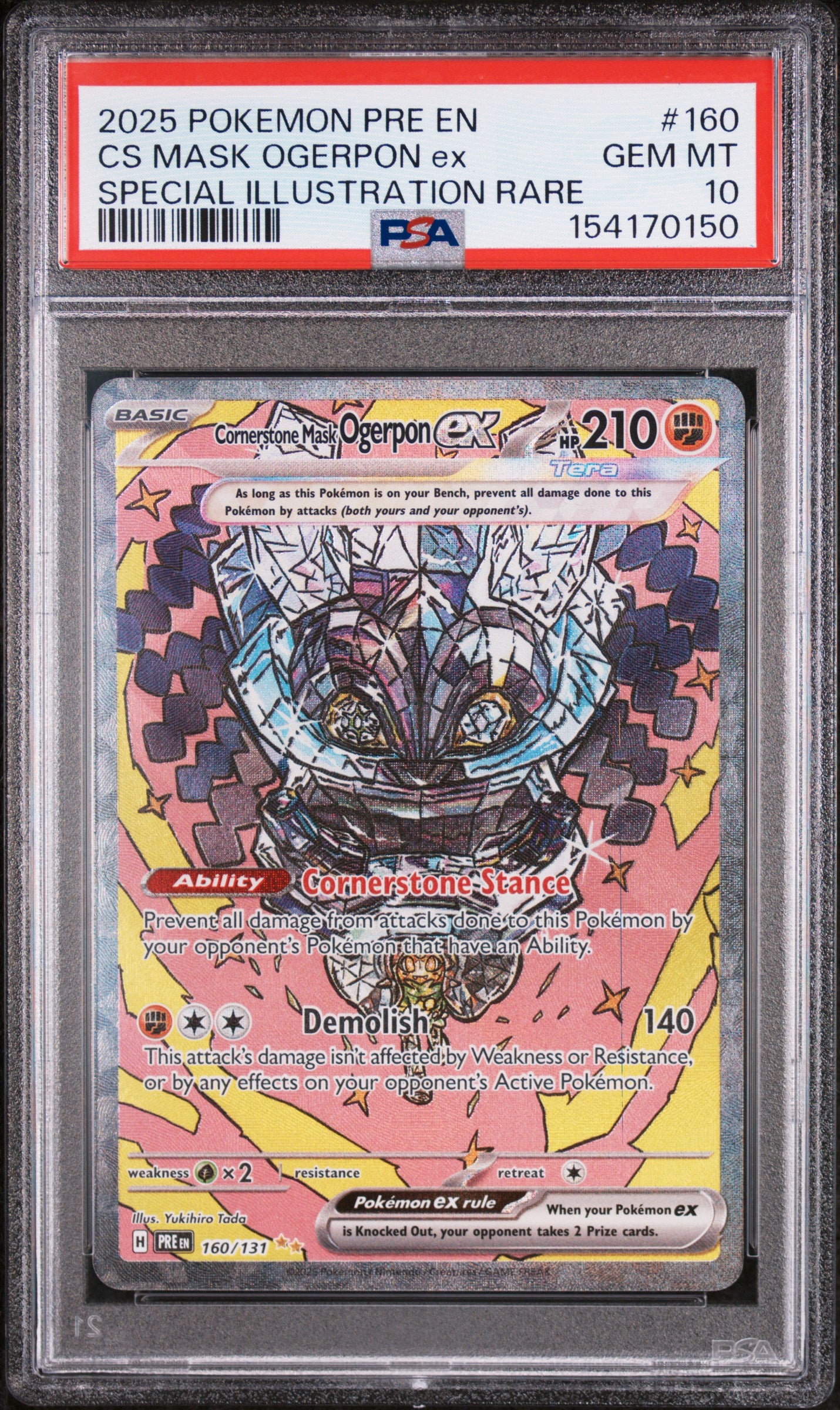2025 Pokemon Pre Evolutions #160 Mask Ogerpon Ex SIR PSA 10