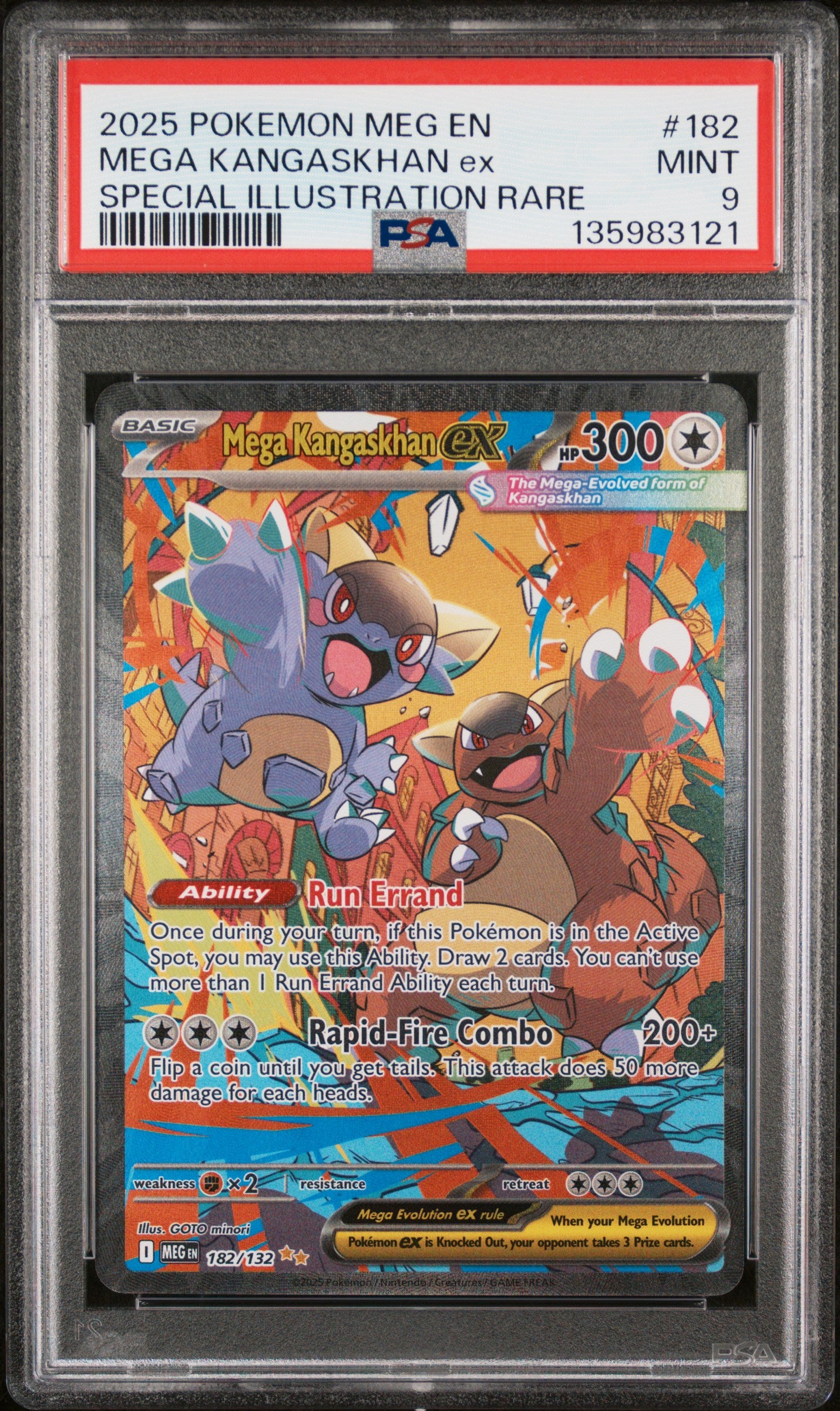 2025 Pokemon Mega Evolution #182 Mega Kangaskhan Ex SIR PSA 9